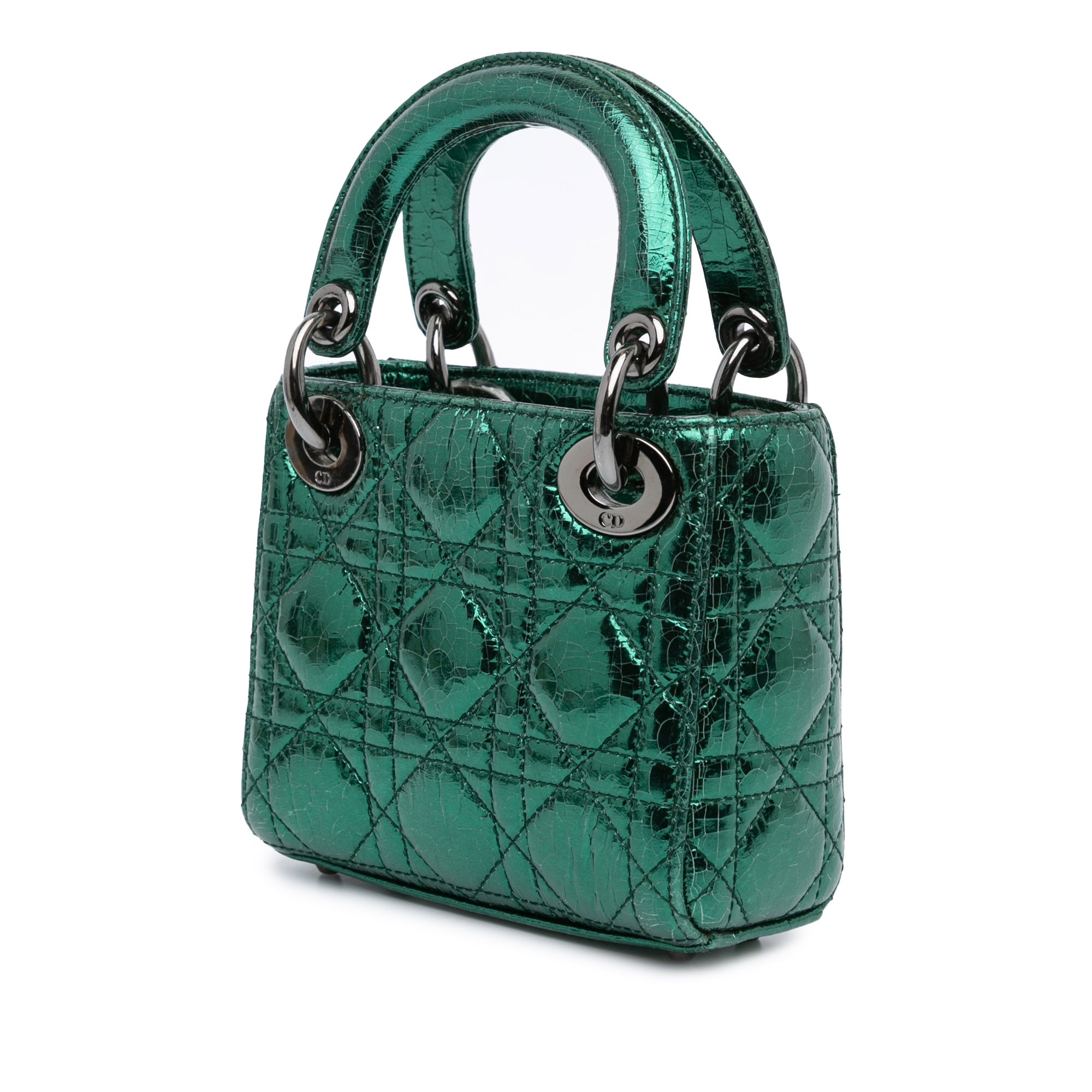 Dior Micro Metallic Crinkled Calfskin Cannage Lady Dior - image 2