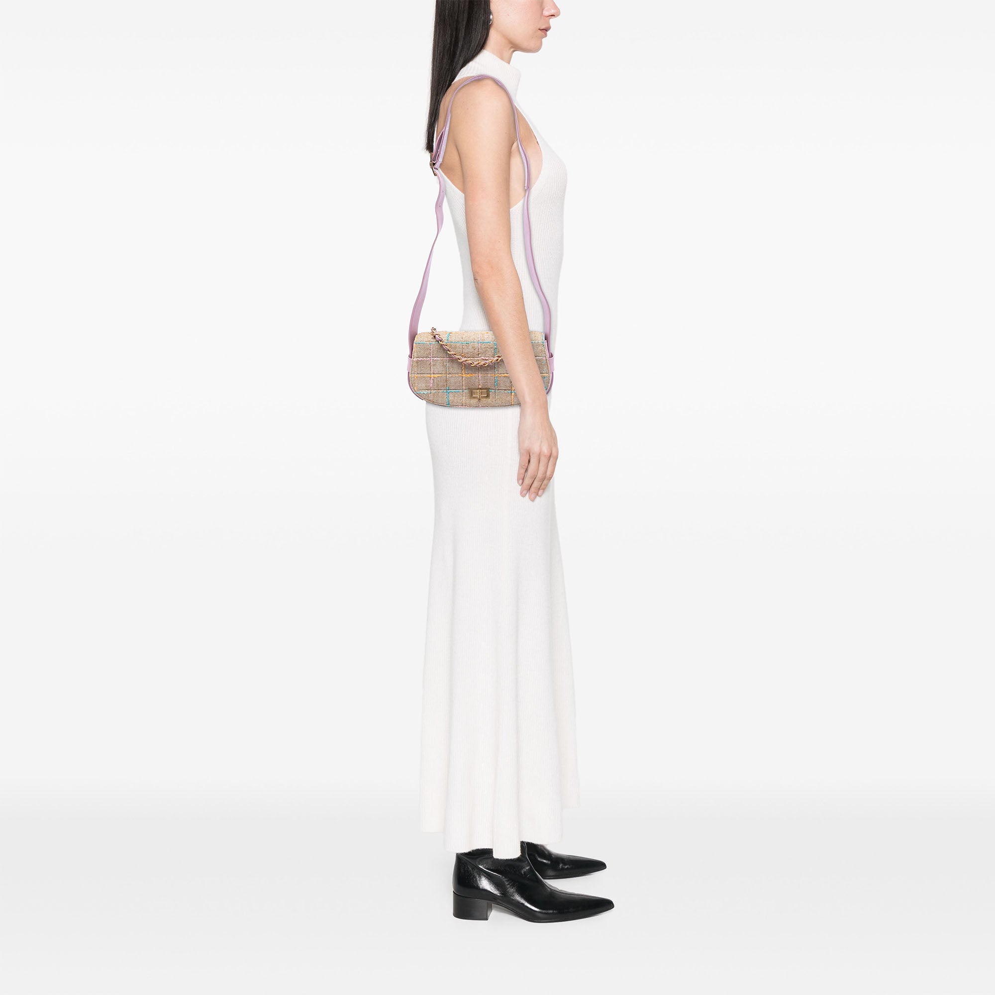 Chanel Chocolate Bar Tweed Mademoiselle Satchel - image 6