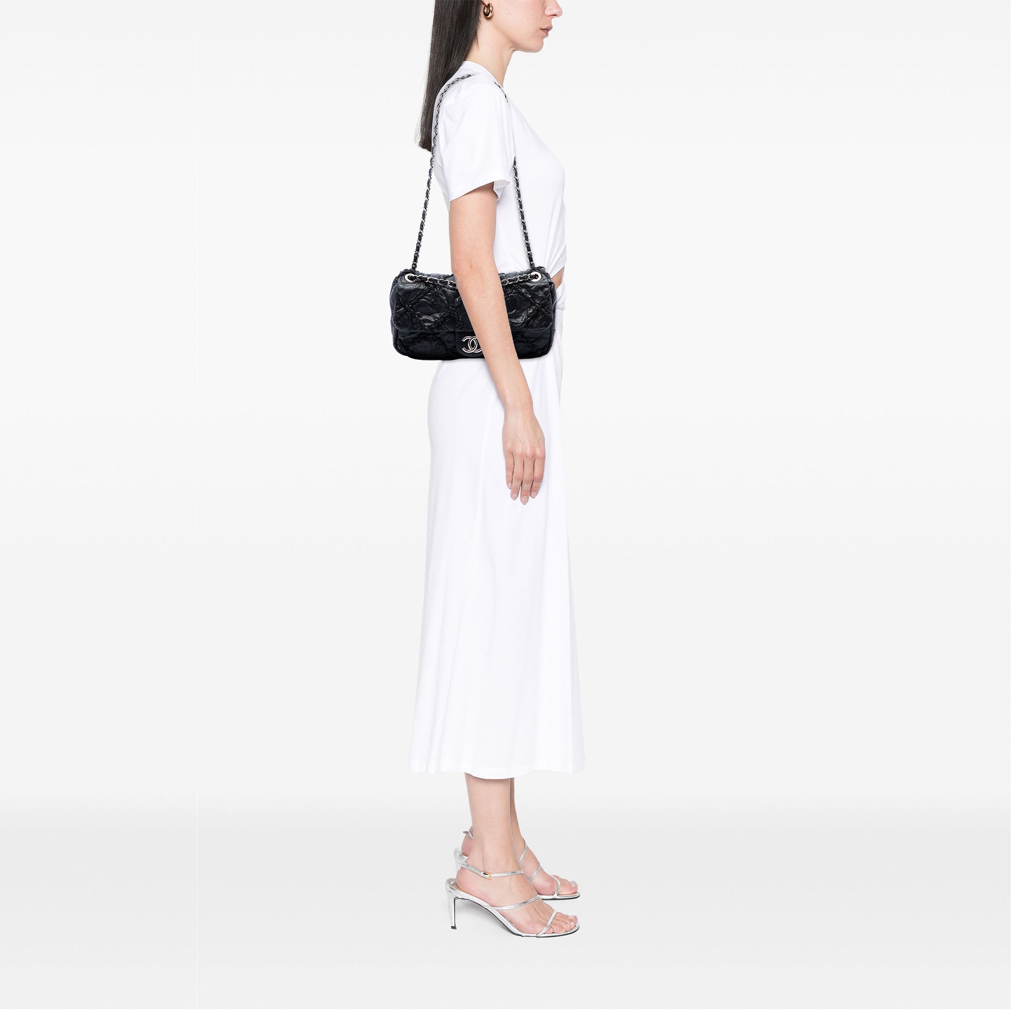Chanel Medium Quilted Crinkled Calfskin Ultra Stitch Flap - image 6