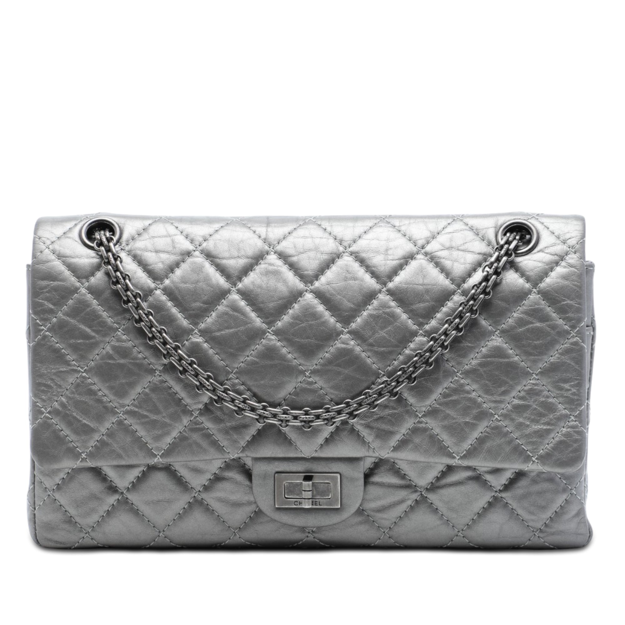 Chanel Quilted Metallic Aged Calfskin Reissue 2.55 Double Flap 226 - image 1