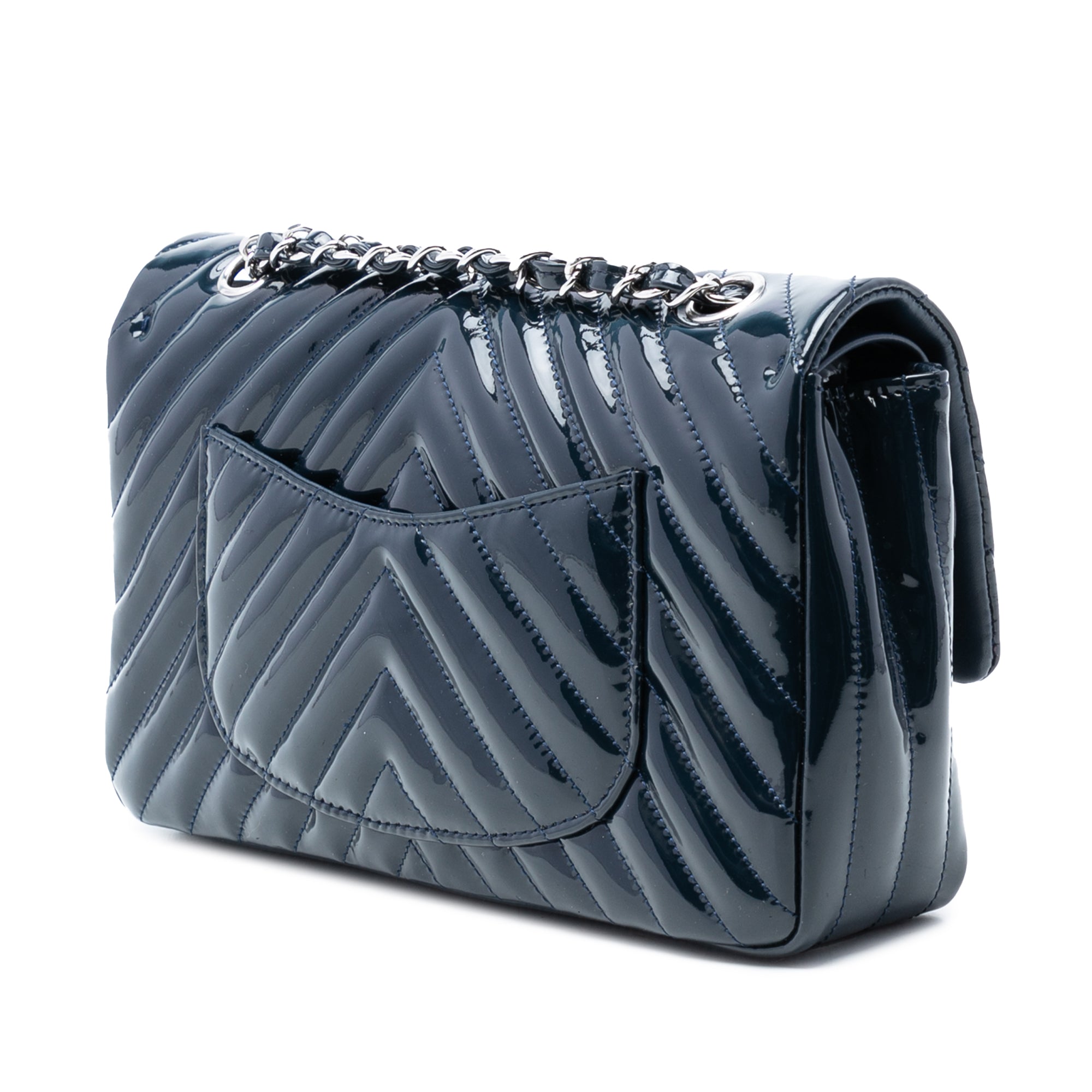 Chanel Medium Classic Chevron Patent Double Flap - image 2