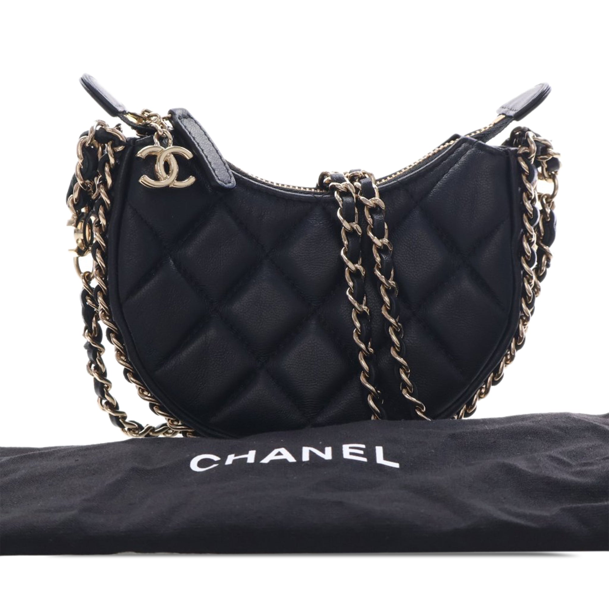 Chanel Mini Quilted Lambskin Chain Around Hook Hobo - image 12