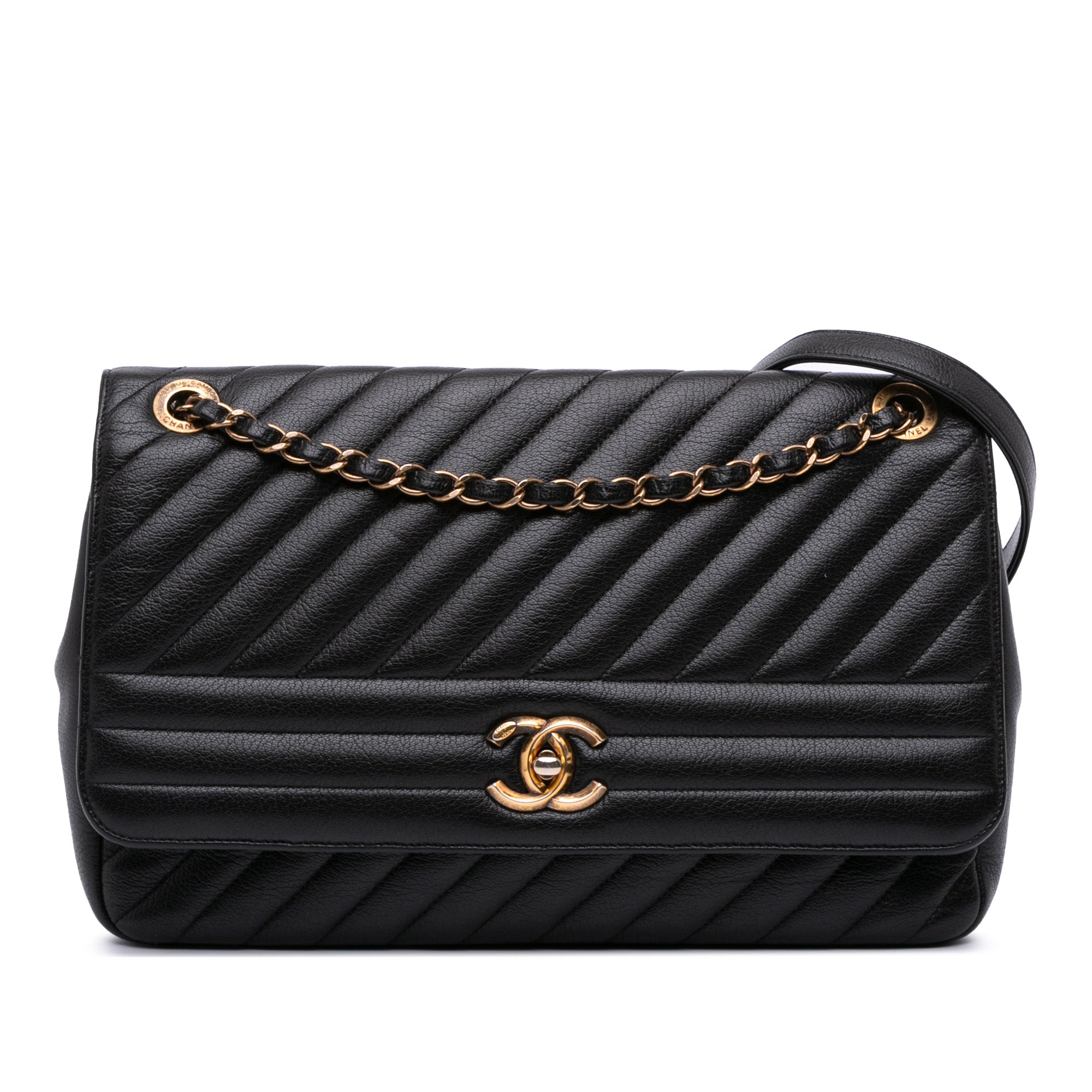 Chanel Large Diagonal Quilted Goatskin Flap - image 1
