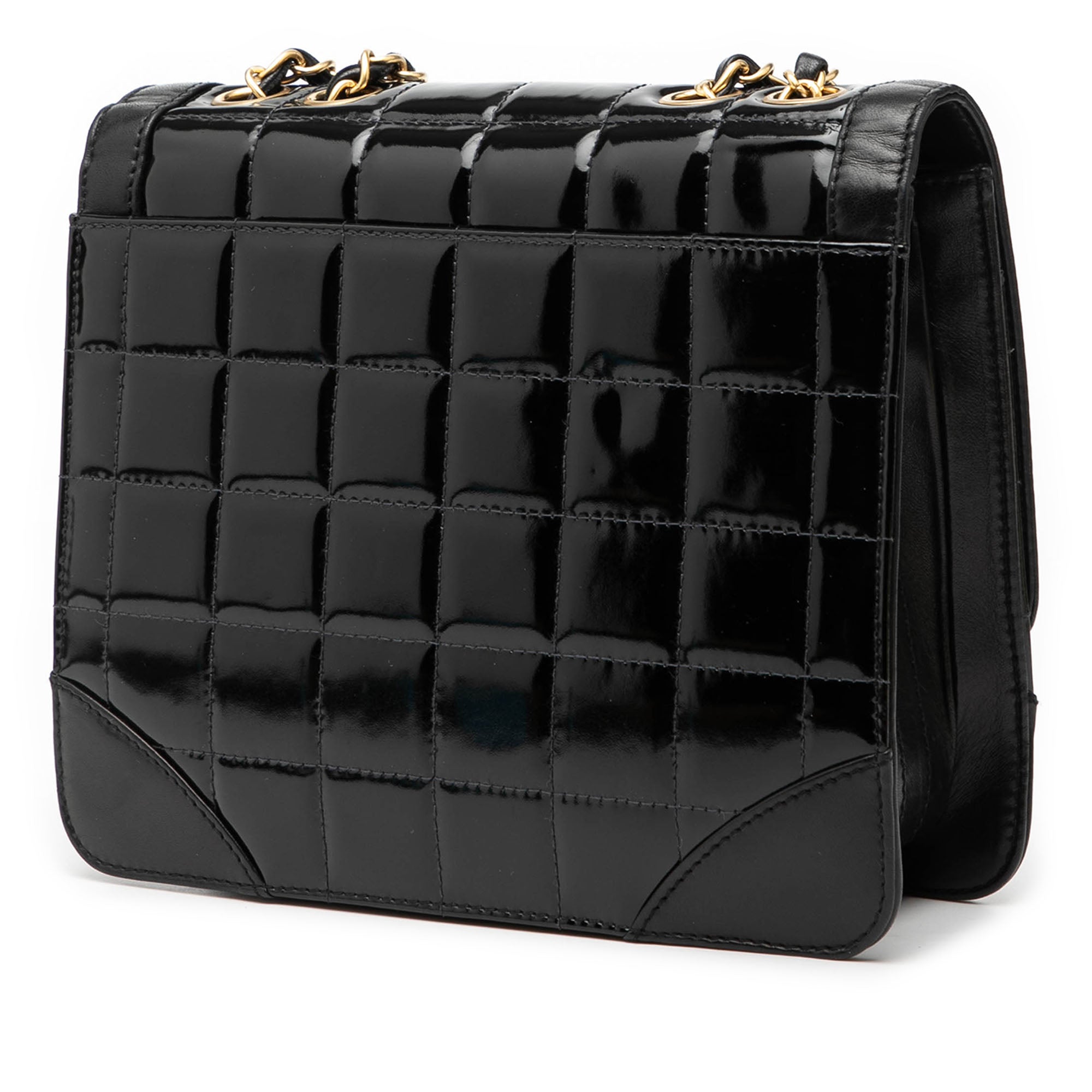 Chanel CC Chocolate Bar Patent and Lambskin Square Flap - image 2