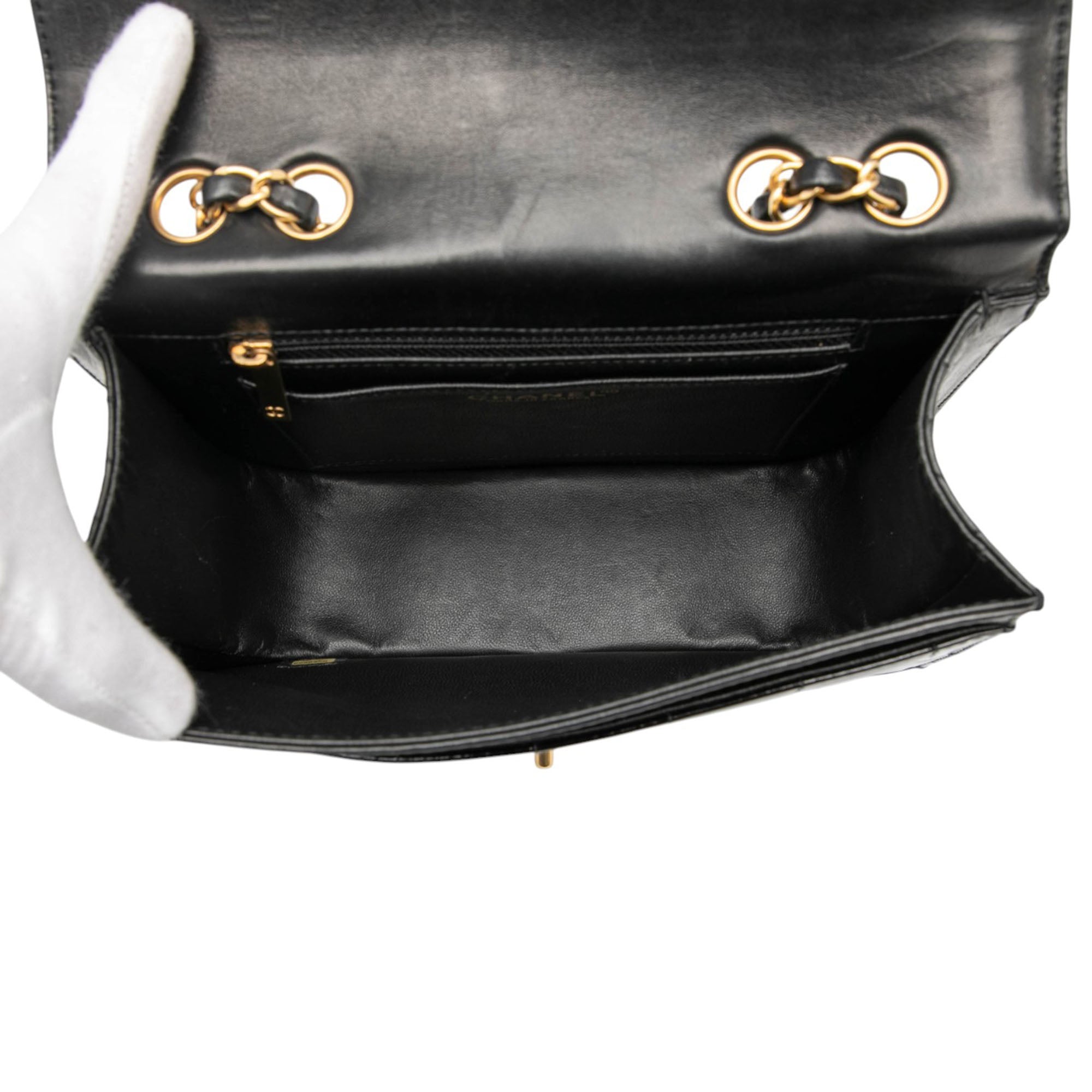 Chanel CC Chocolate Bar Patent and Lambskin Square Flap - image 4