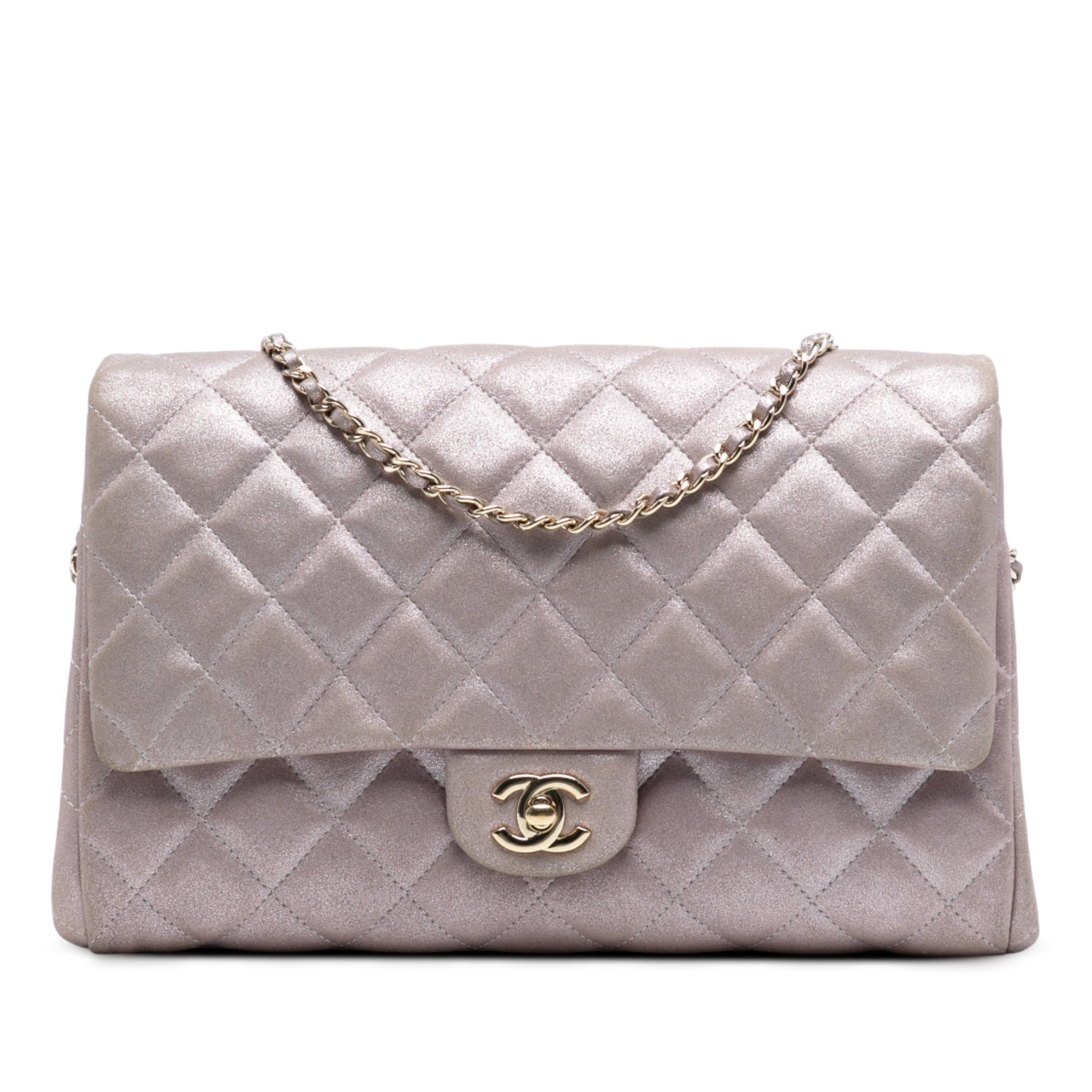 Chanel CC Quilted Iridescent Calfskin Clutch with Chain - image 1