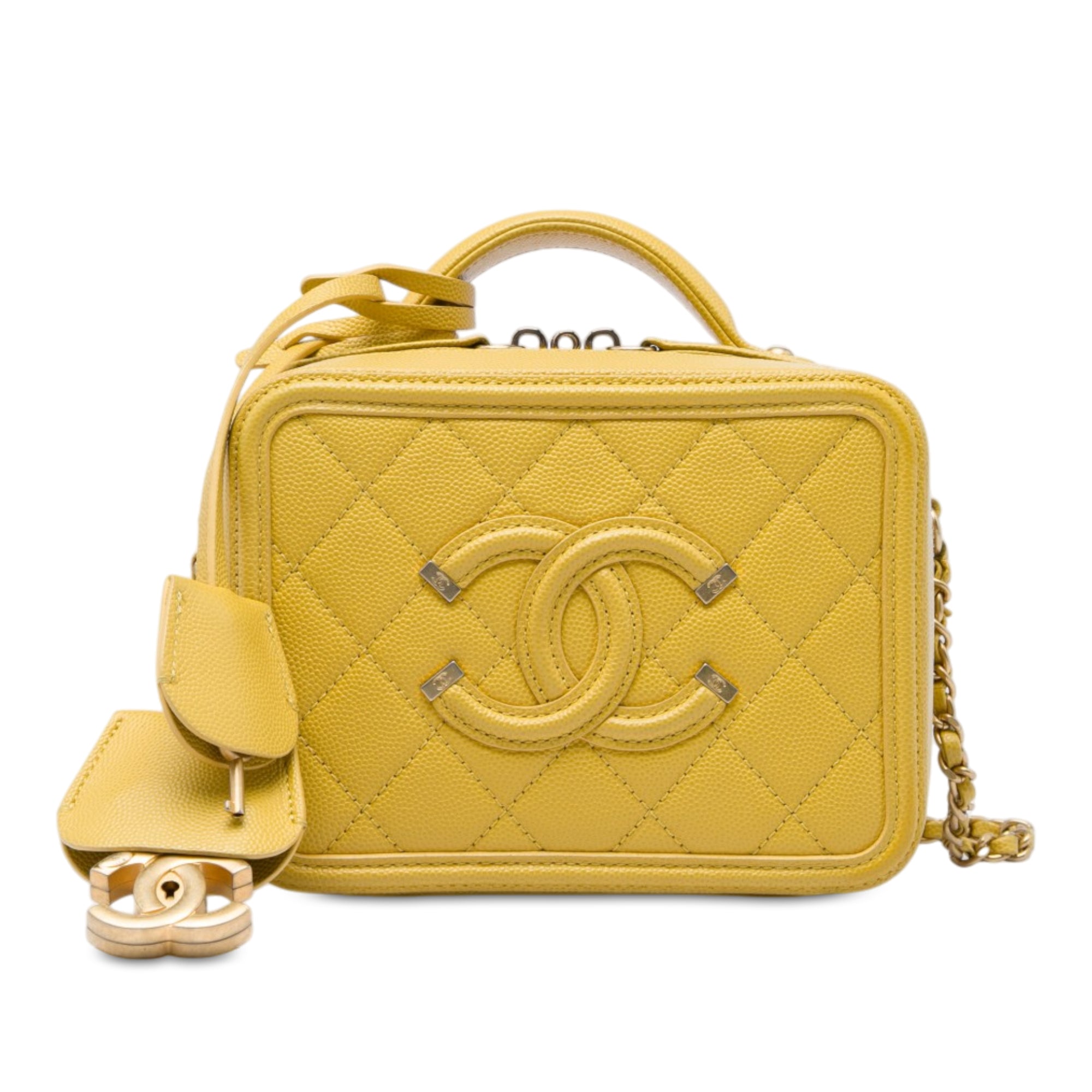 Chanel Small Caviar CC Filigree Vanity Case - image 1