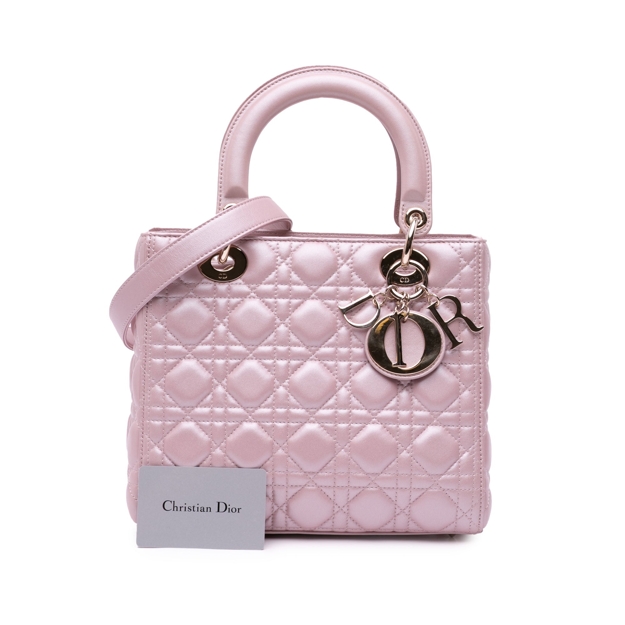 Dior Medium Pearlescent Lambskin Cannage Lady Dior - image 10