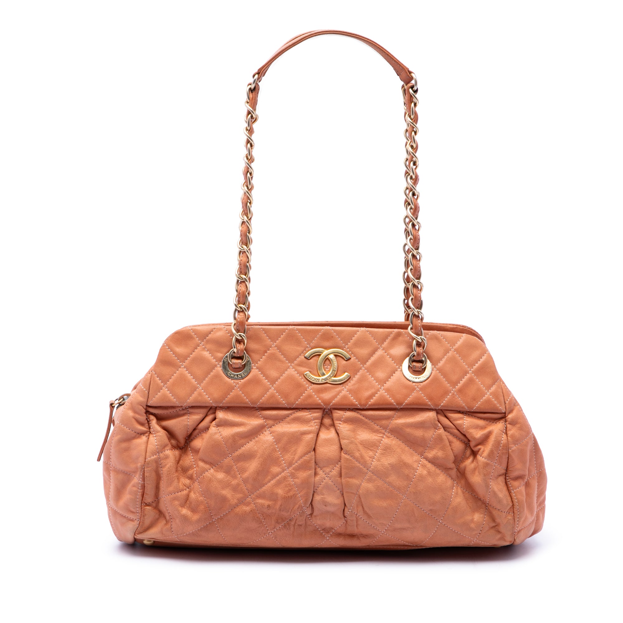 Chanel Quilted Iridescent Calfskin Chic Quilt Bowling Bag - image 1