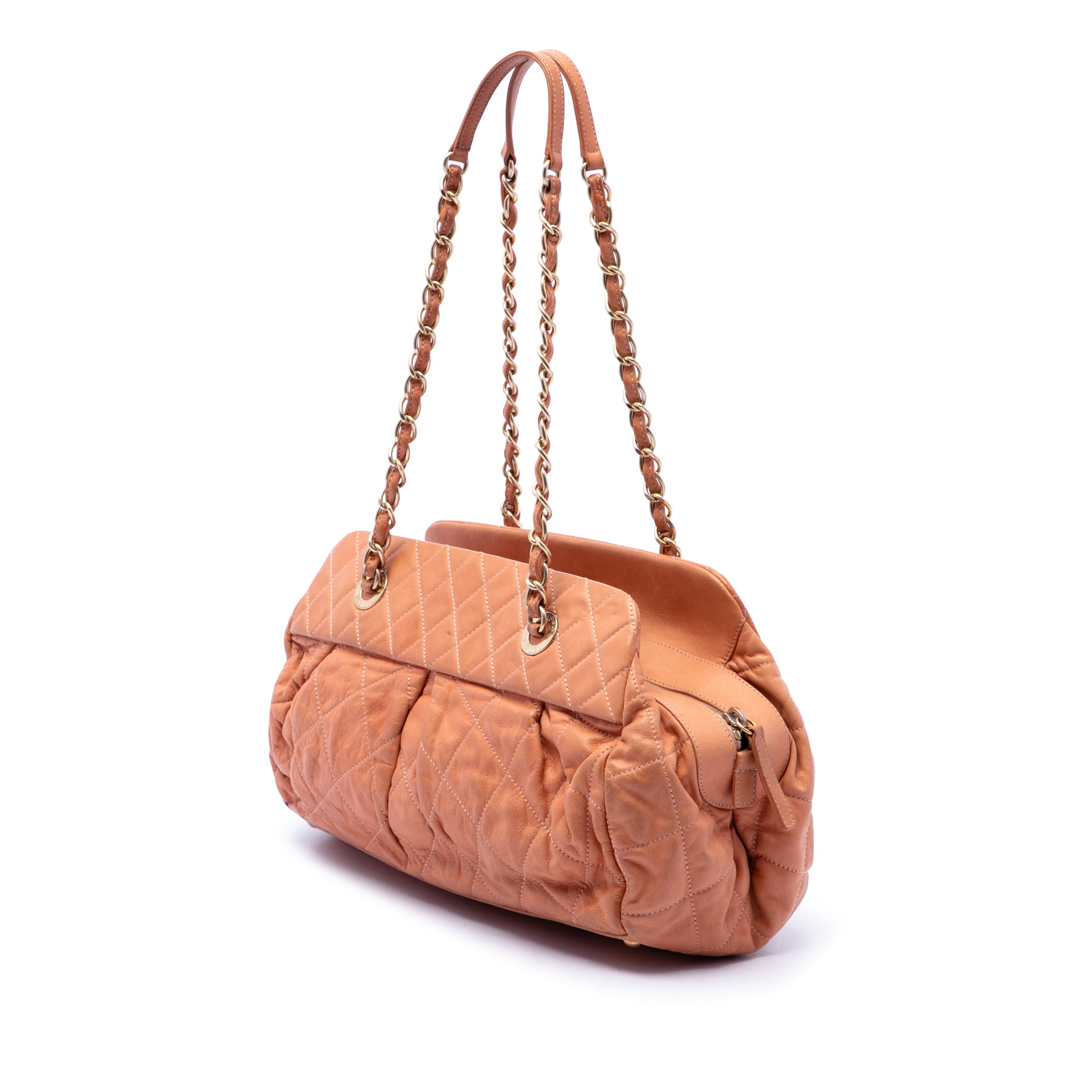 Chanel Quilted Iridescent Calfskin Chic Quilt Bowling Bag - image 2