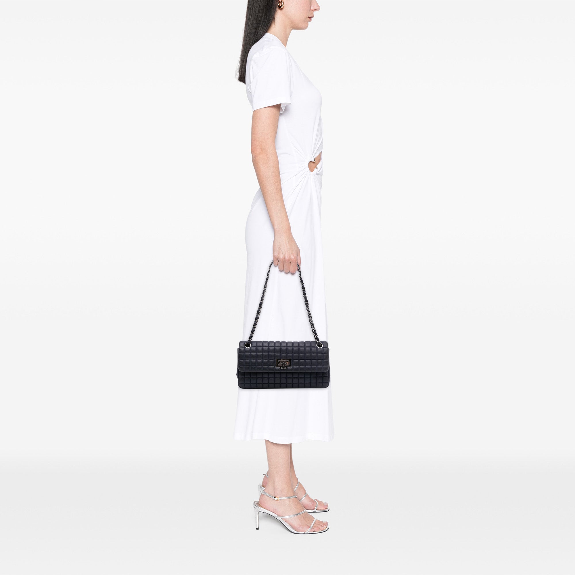 Chanel Chocolate Bar Iridescent Calfskin Bubble Flap - image 10