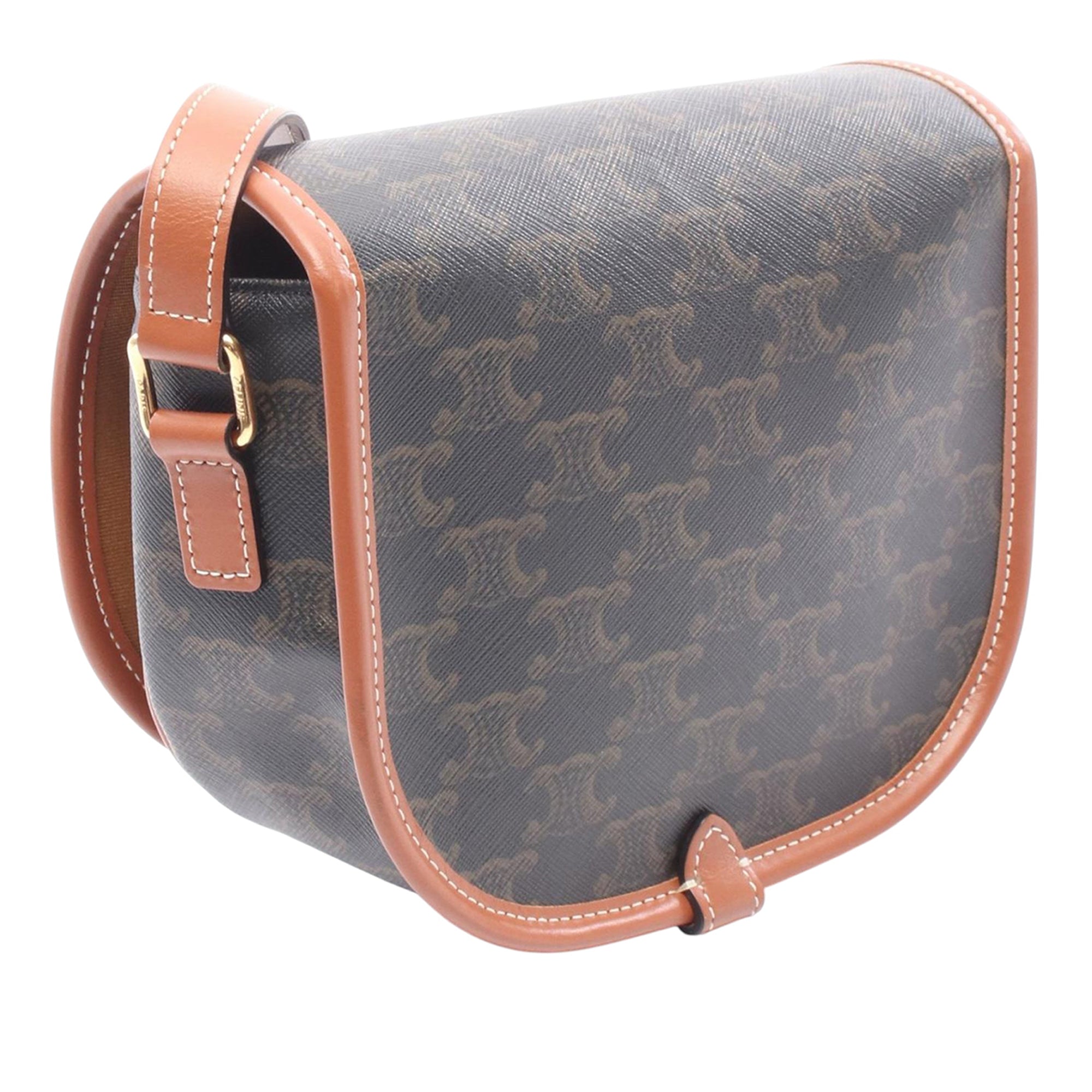 Celine Medium Triomphe Coated Canvas Folco Crossbody - image 2