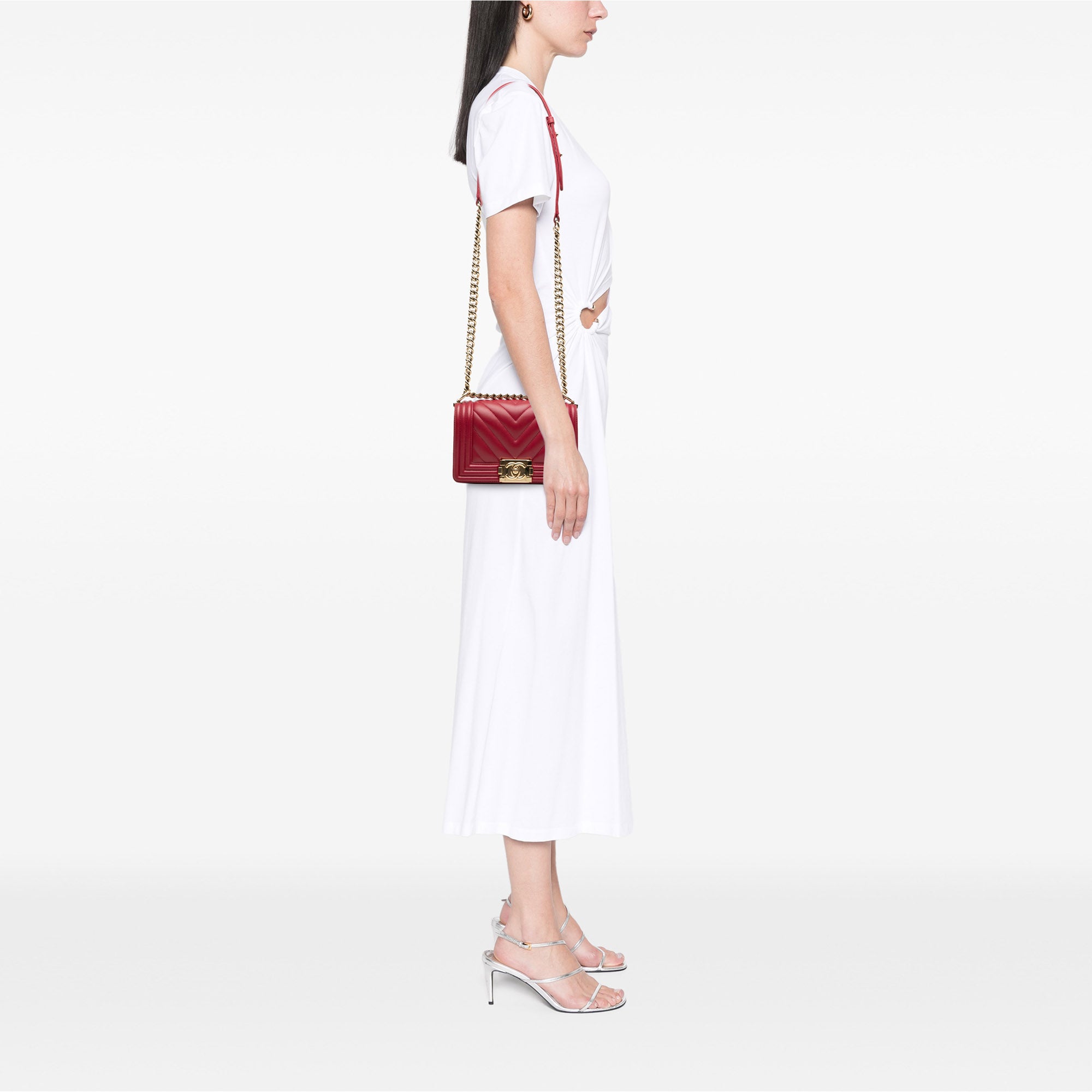Chanel Small Chevron Calfskin Boy Flap - image 7