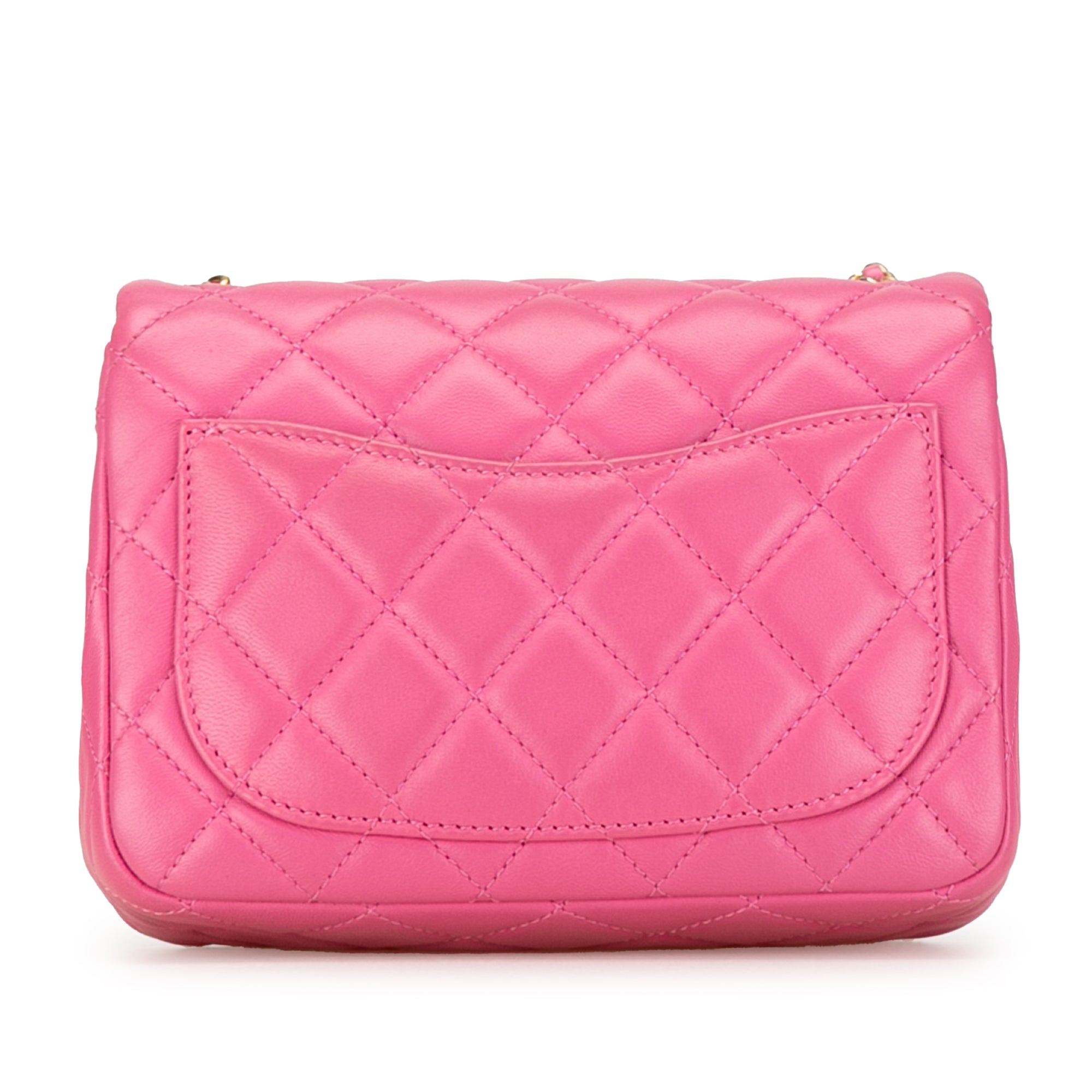 Chanel Mini Square Classic Lambskin Pearl Crush Single Flap - image 3