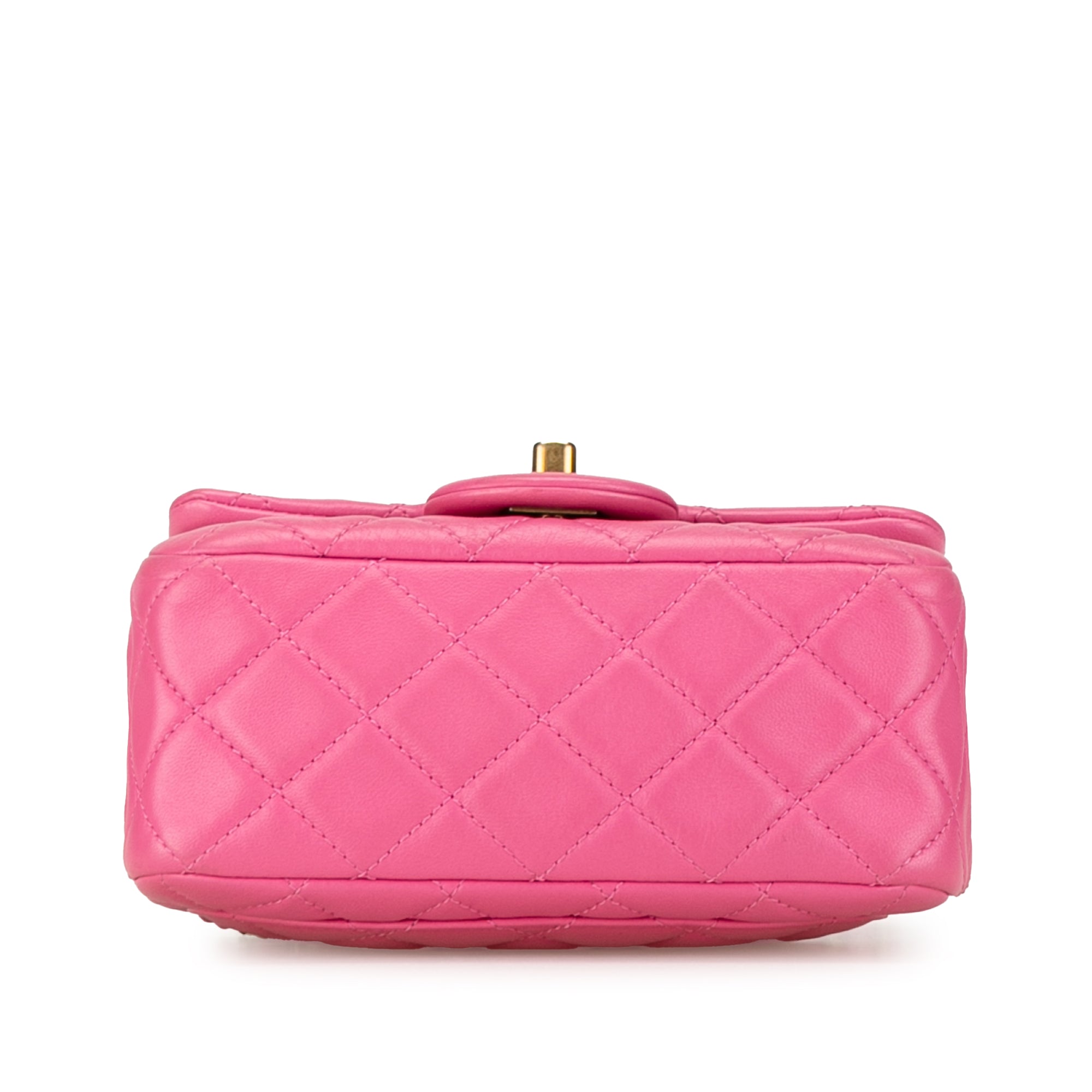 Chanel Mini Square Classic Lambskin Pearl Crush Single Flap - image 4