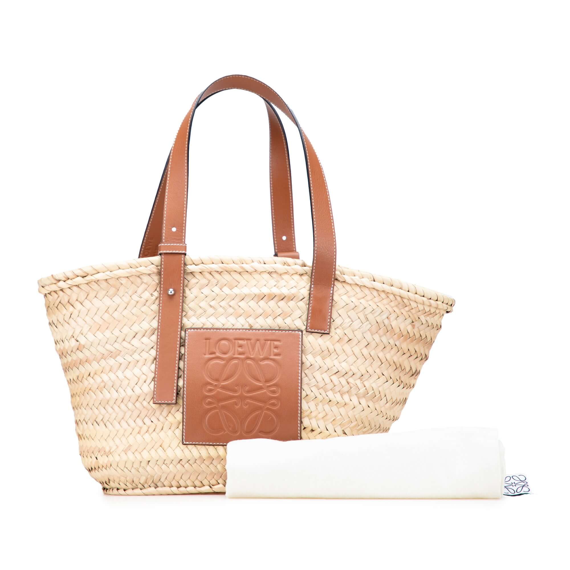 Loewe Medium Raffia Basket Tote