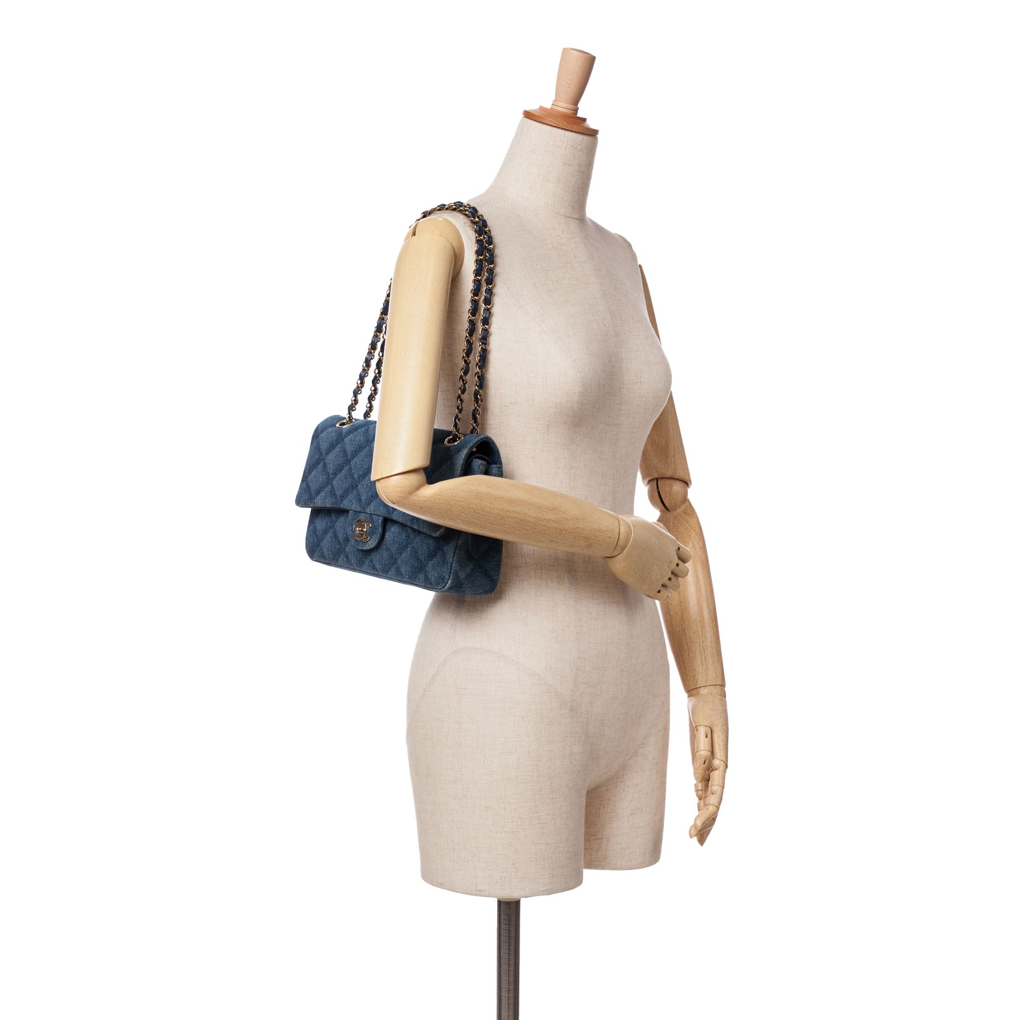 Chanel Medium Classic Printed Denim Double Flap - image 12