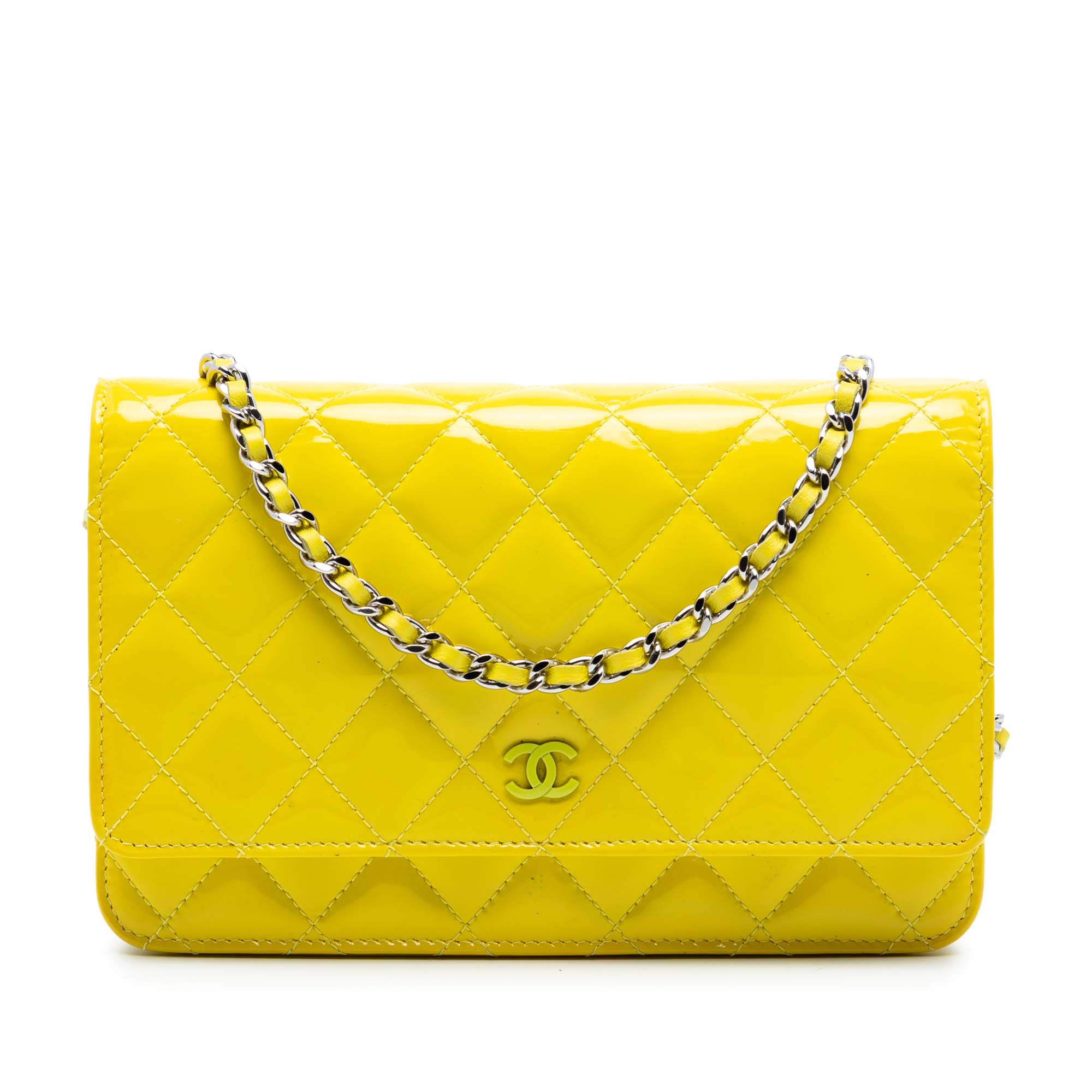 Chanel CC Quilted Patent Wallet On Chain - image 1