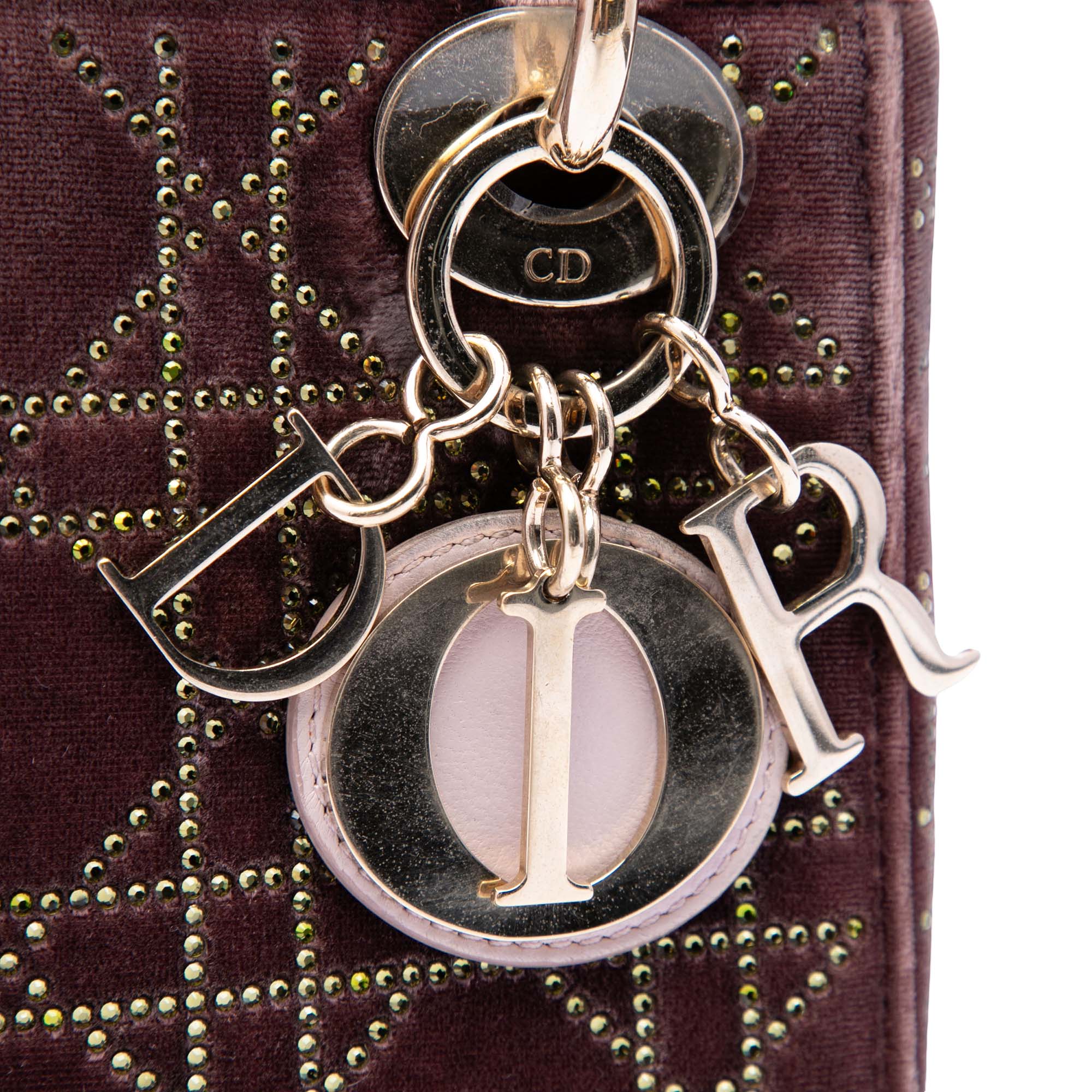 Dior Mini Bicolor Velvet Cannage Strass Embellished Lady Dior - image 5