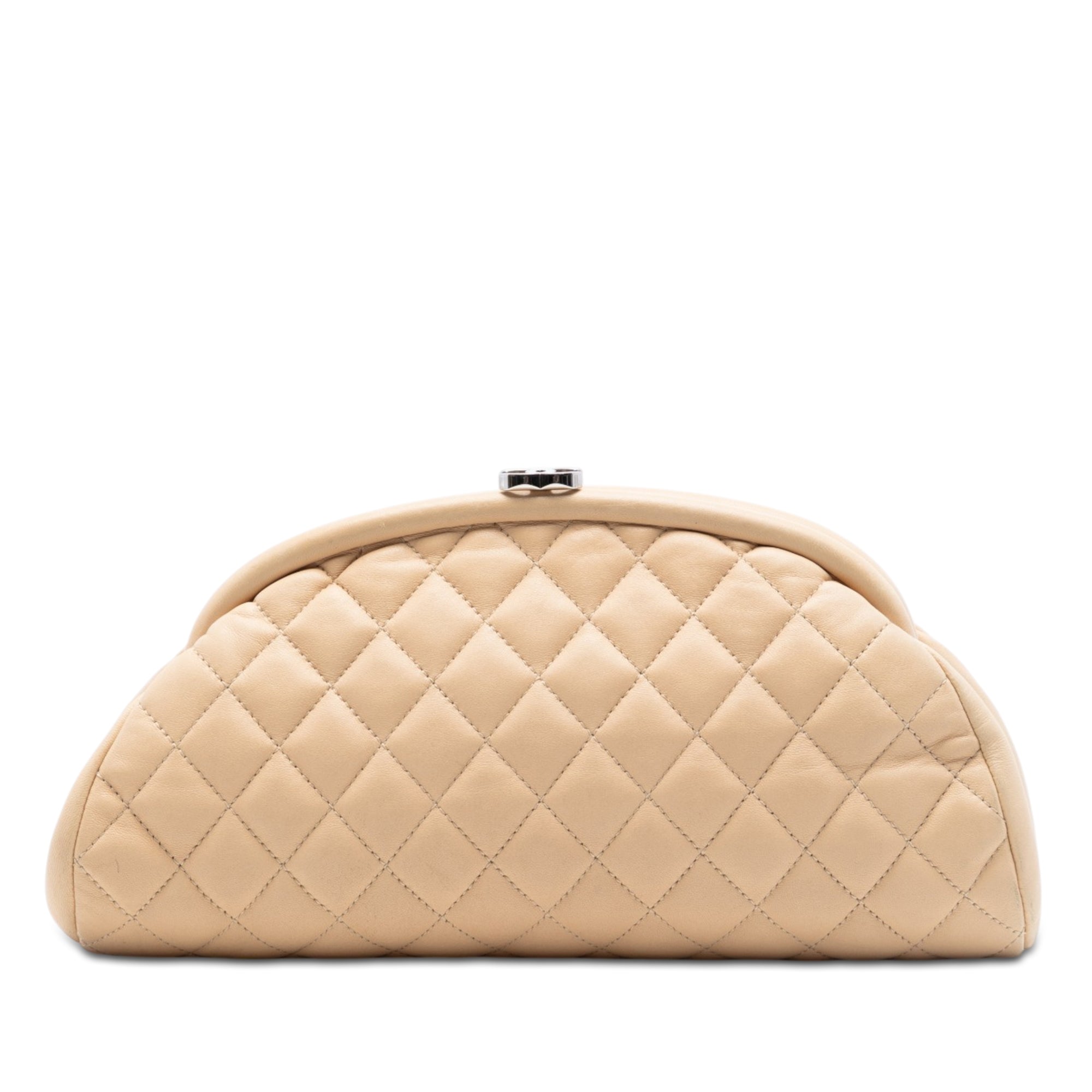 Chanel Quilted Lambskin Timeless Kisslock Clutch - image 1