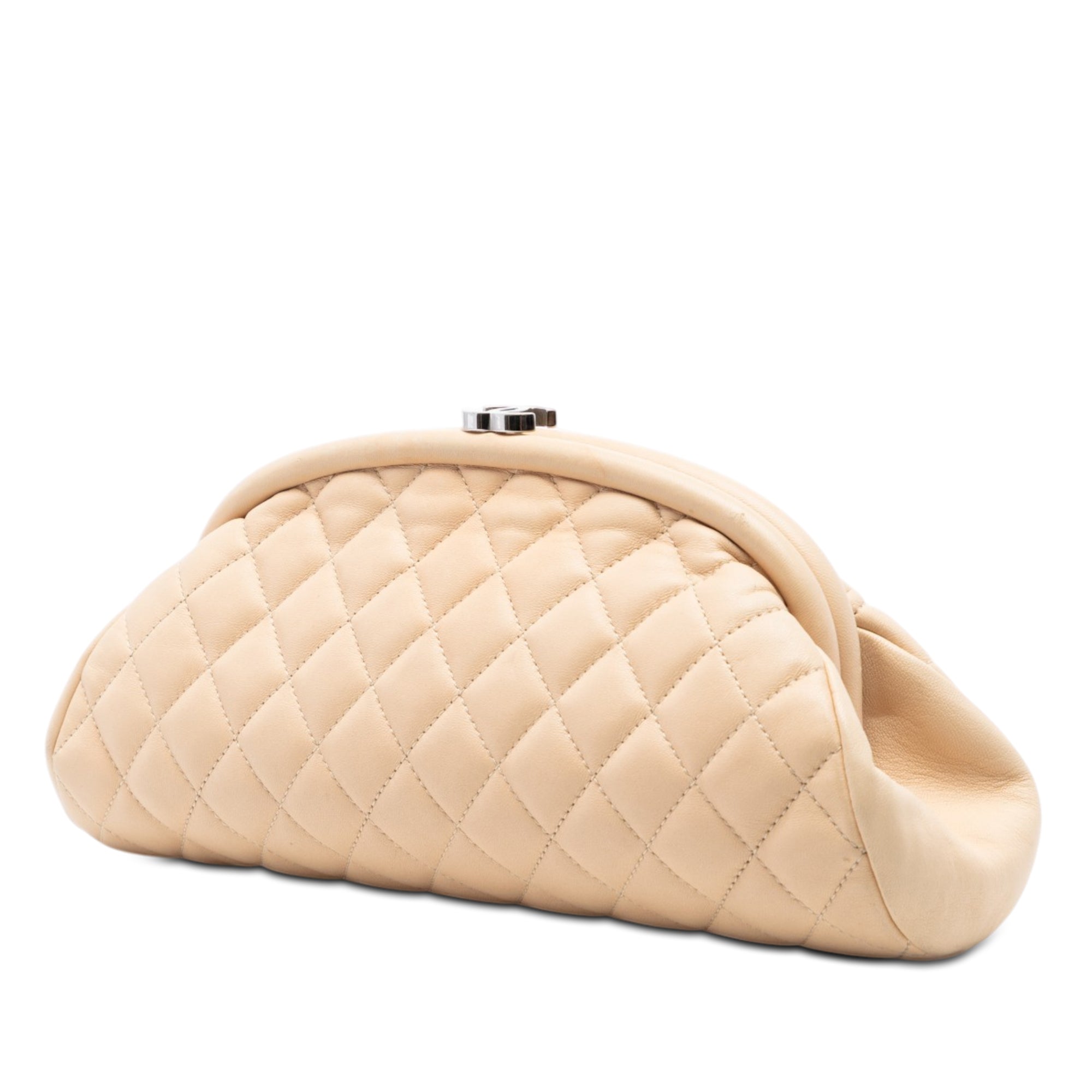 Chanel Quilted Lambskin Timeless Kisslock Clutch - image 2