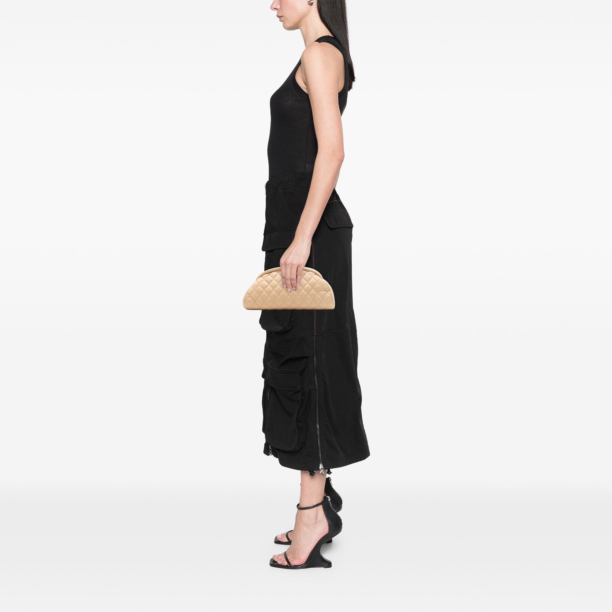 Chanel Quilted Lambskin Timeless Kisslock Clutch - image 6