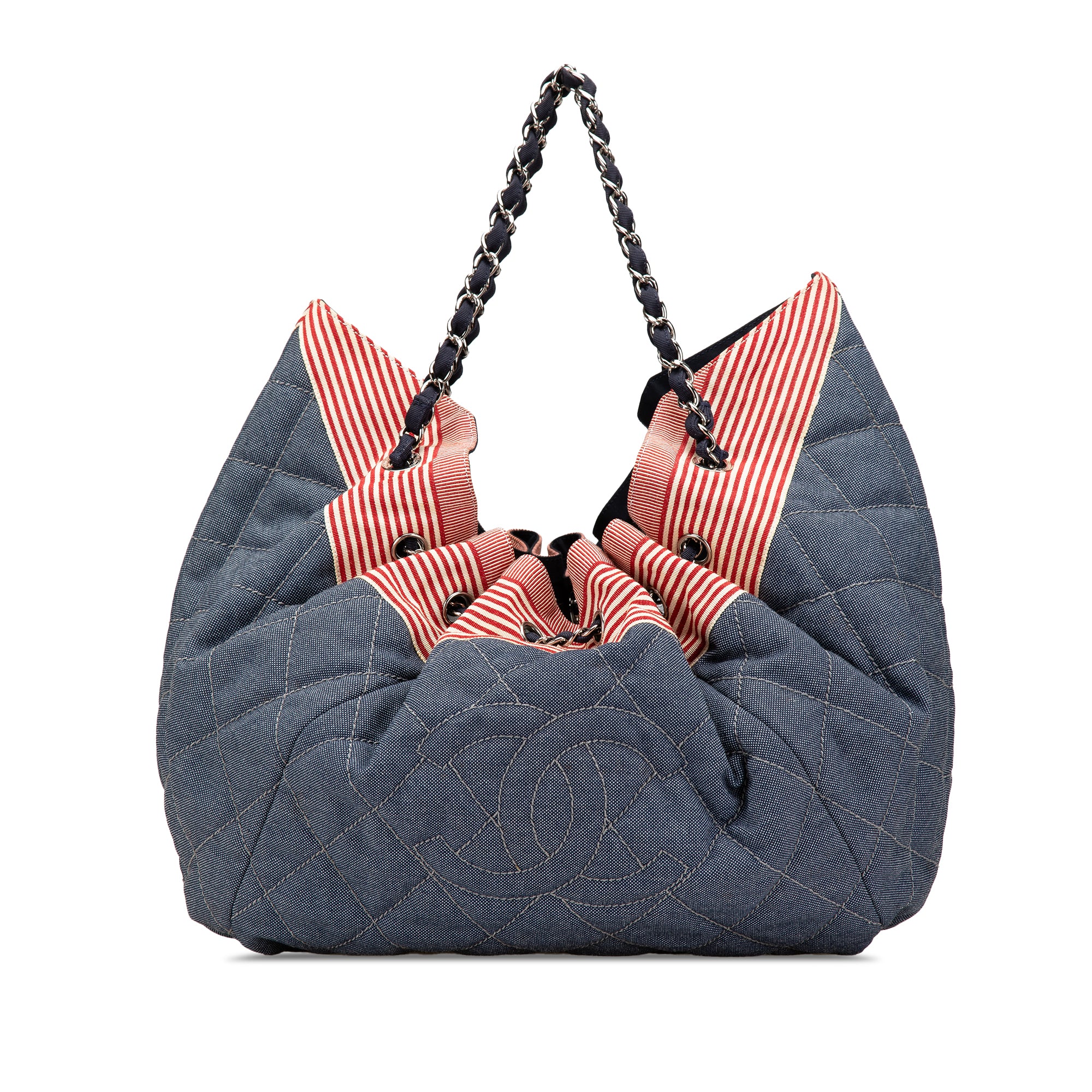 Chanel Large Quilted Denim Stretch Spirit Cabas Tote - image 1