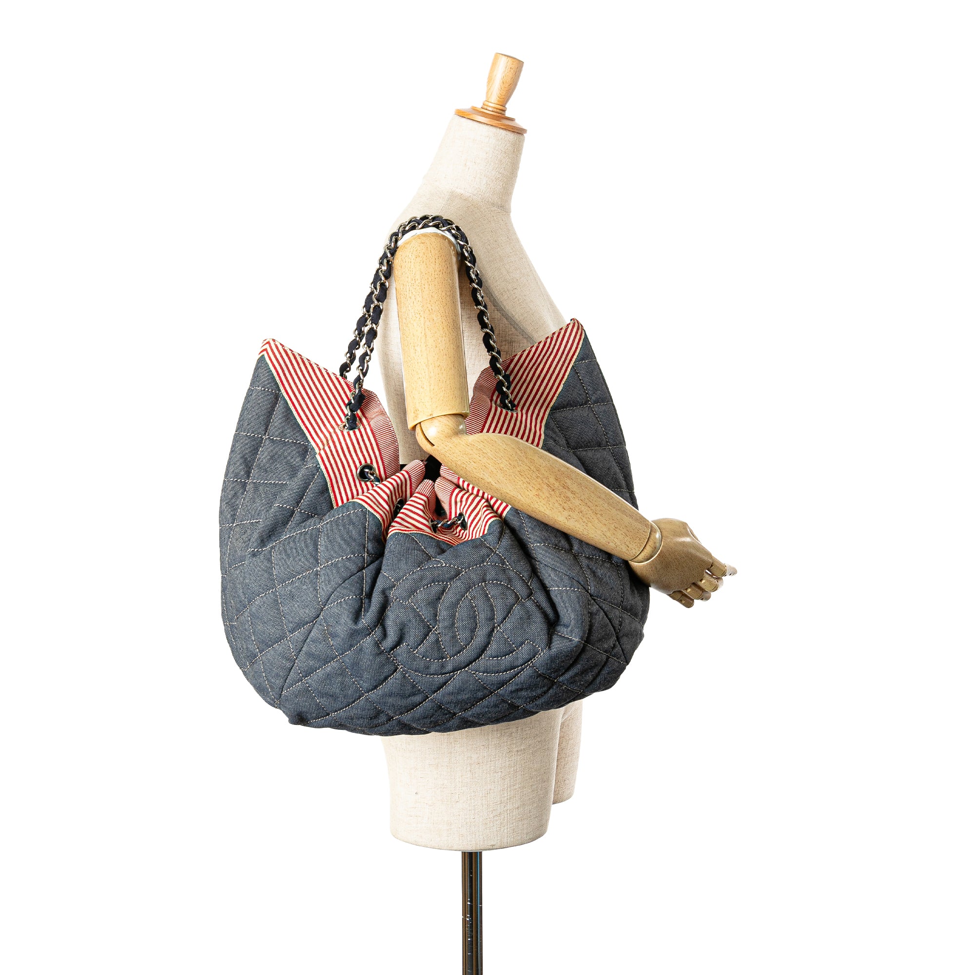 Chanel Large Quilted Denim Stretch Spirit Cabas Tote - image 11