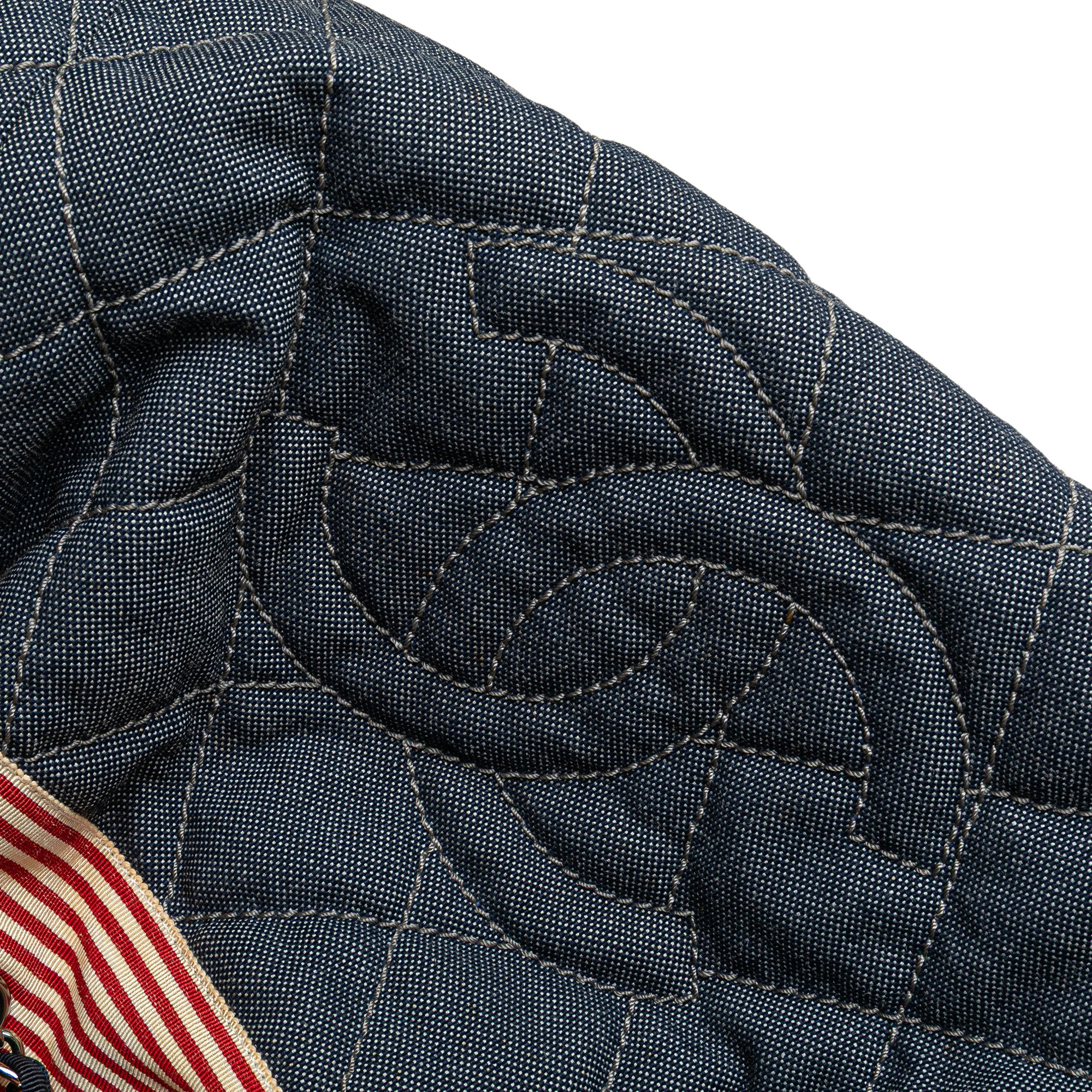 Chanel Large Quilted Denim Stretch Spirit Cabas Tote - image 8