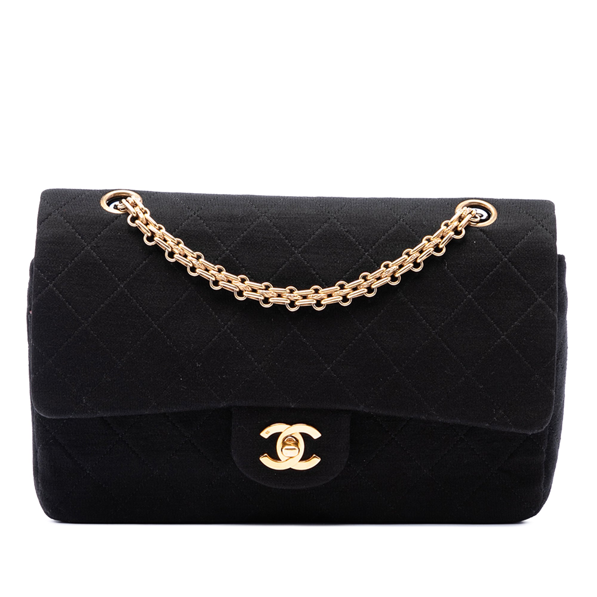 Chanel Medium Classic Jersey Bijoux Chain Double Flap - image 1