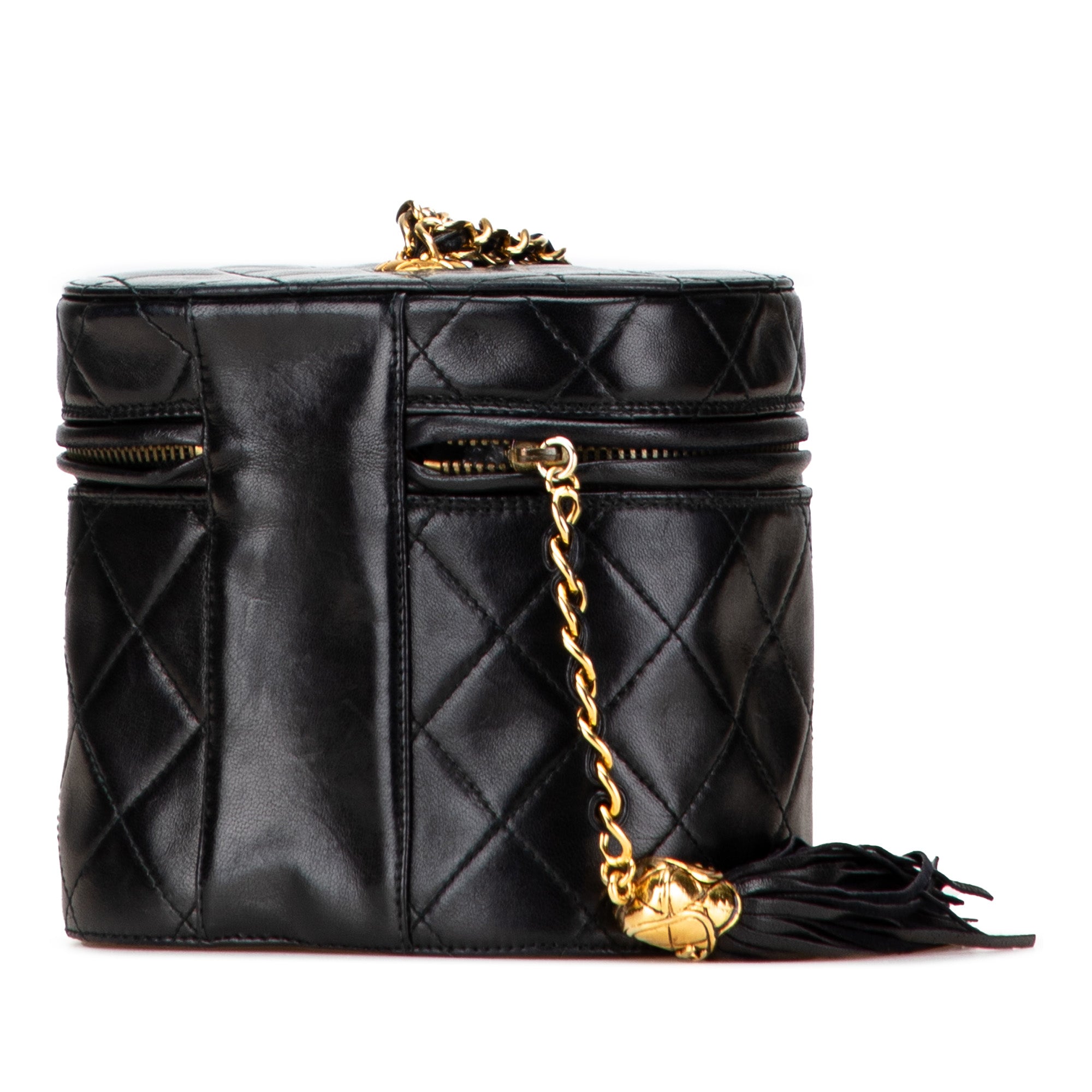 Chanel Quilted Lambskin Tassel Vanity Case with Chain - image 2
