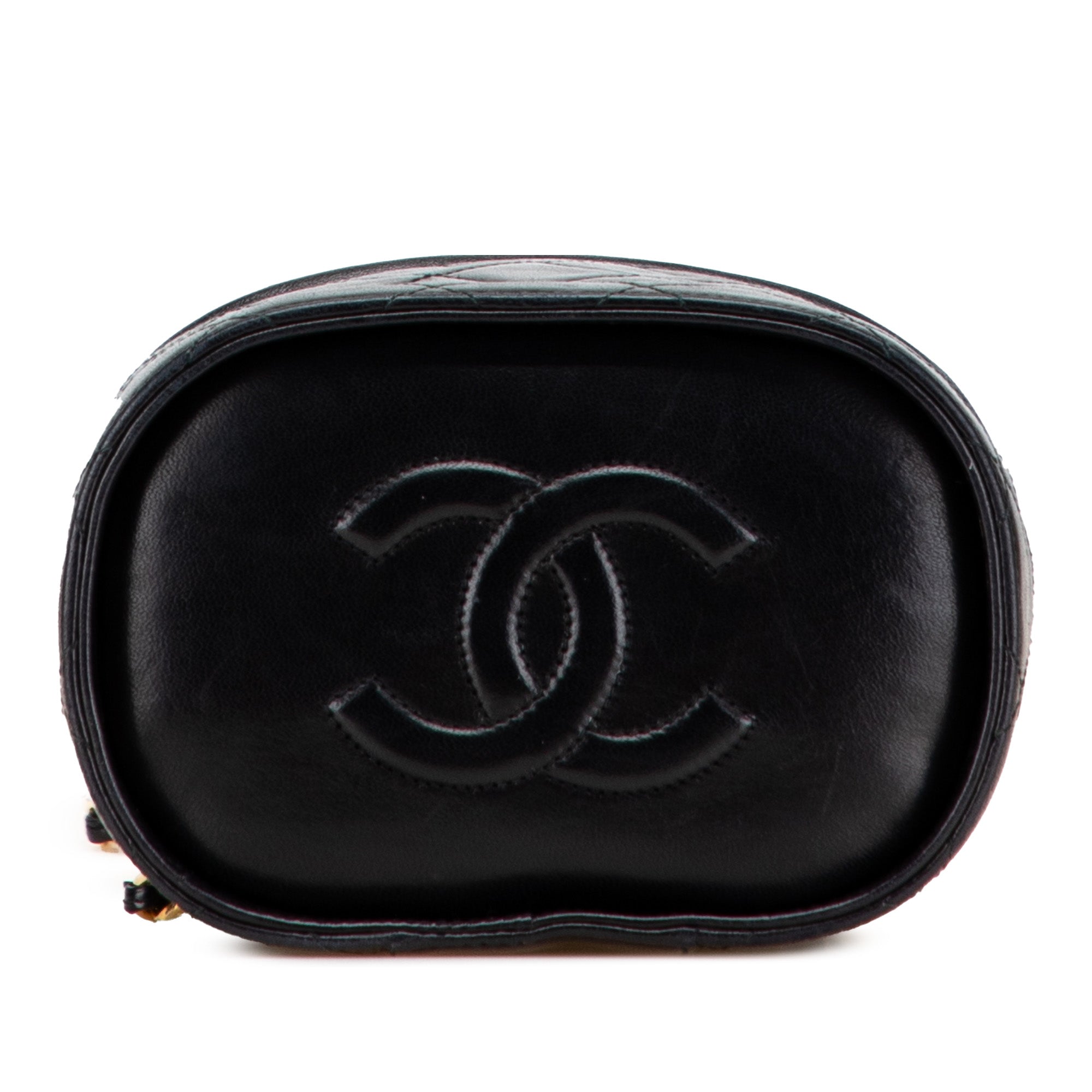 Chanel Quilted Lambskin Tassel Vanity Case with Chain - image 3