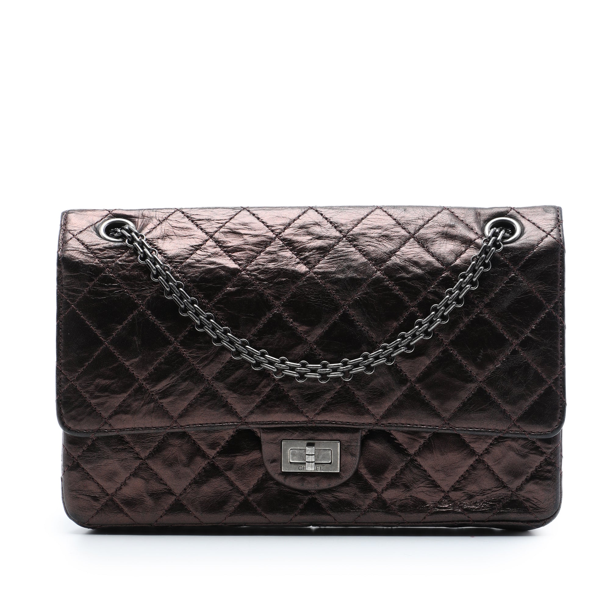 Chanel Quilted Metallic Aged Calfskin Reissue 2.55 Double Flap 226 - image 1