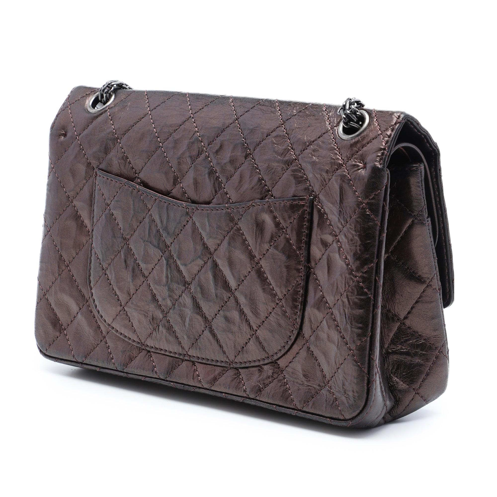 Chanel Quilted Metallic Aged Calfskin Reissue 2.55 Double Flap 226 - image 2