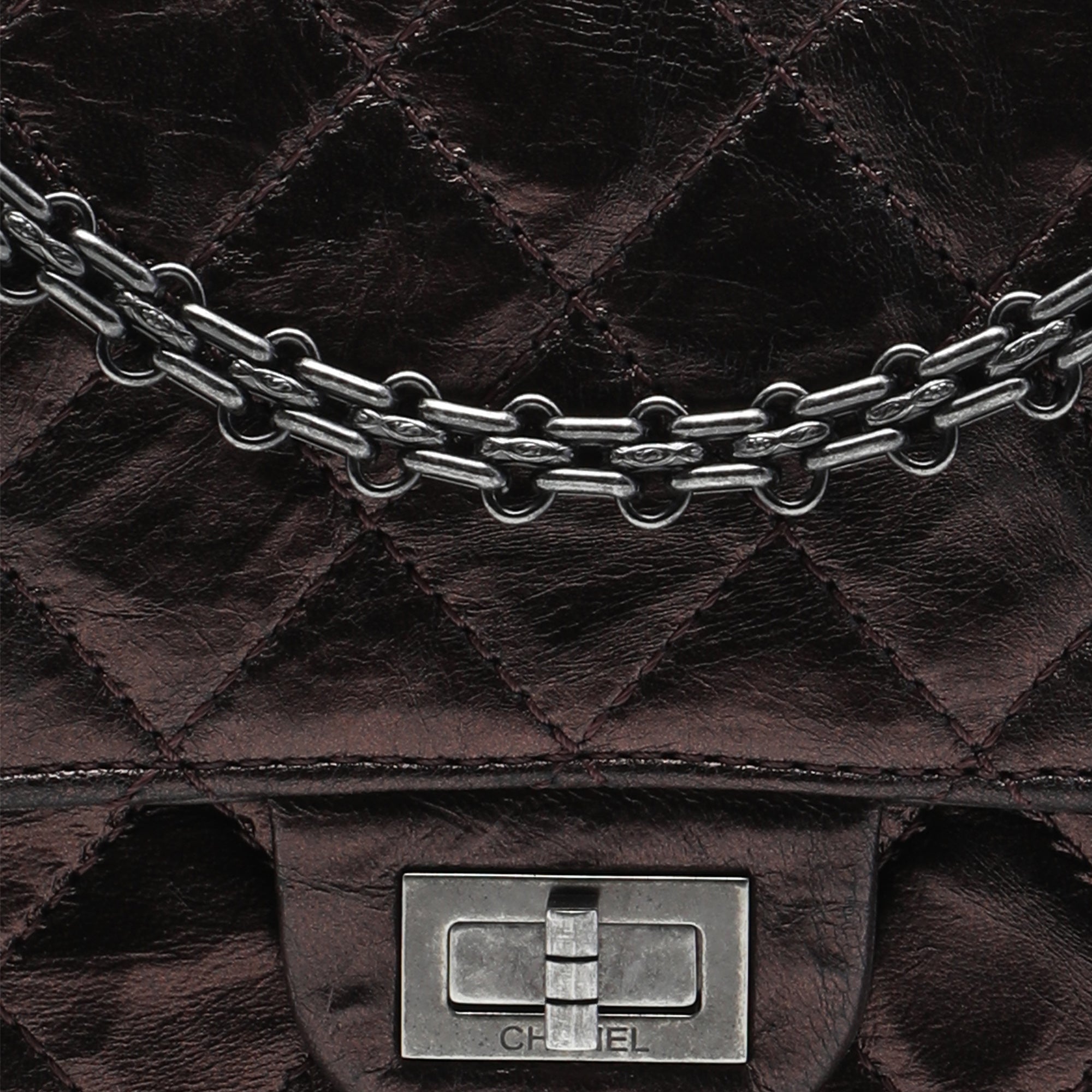 Chanel Quilted Metallic Aged Calfskin Reissue 2.55 Double Flap 226 - image 6