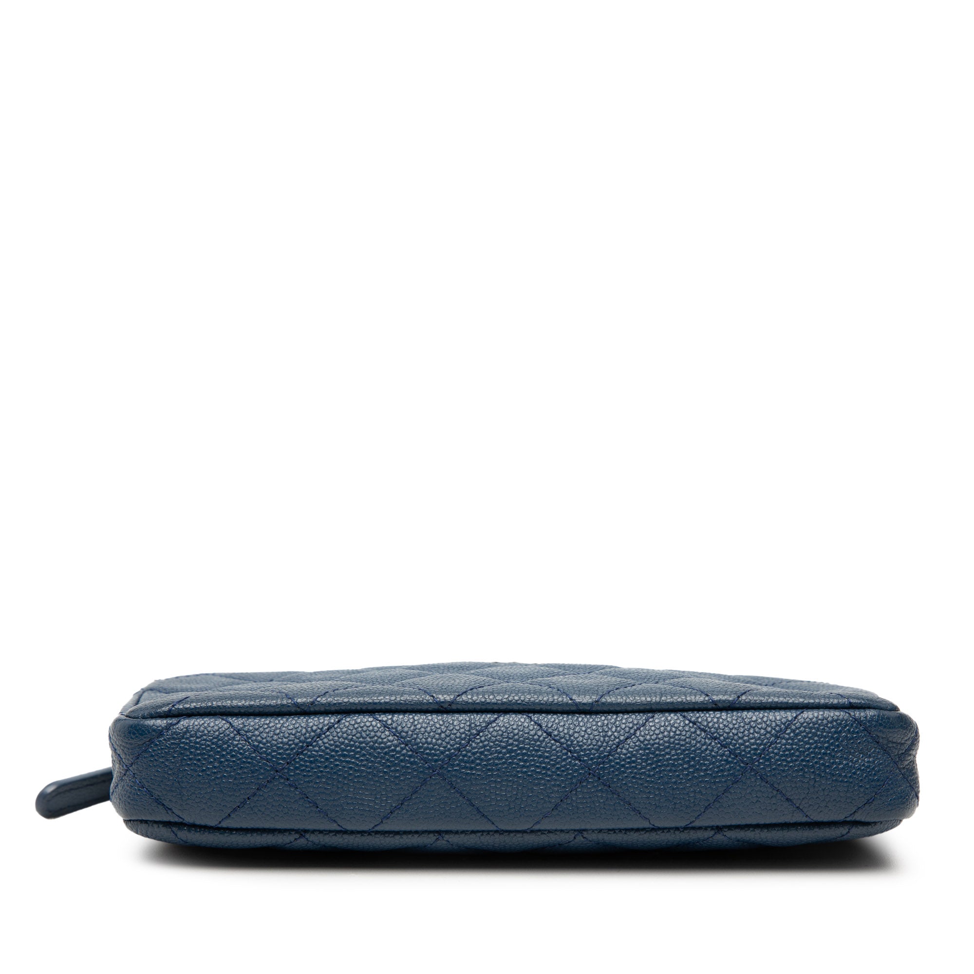 Chanel CC Quilted Caviar Double Zip Clutch With Chain - image 3