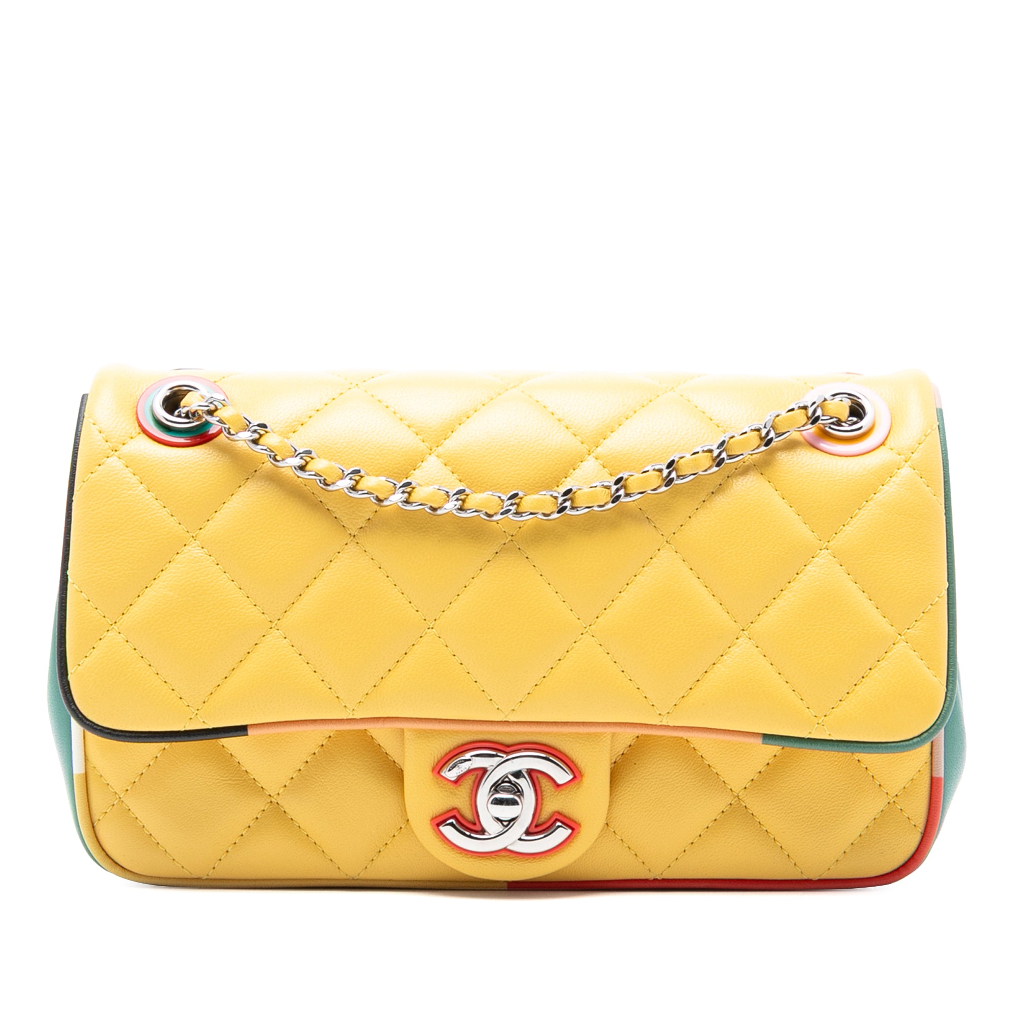 Chanel Small Quilted Lambskin Cuba Color Flap - image 1