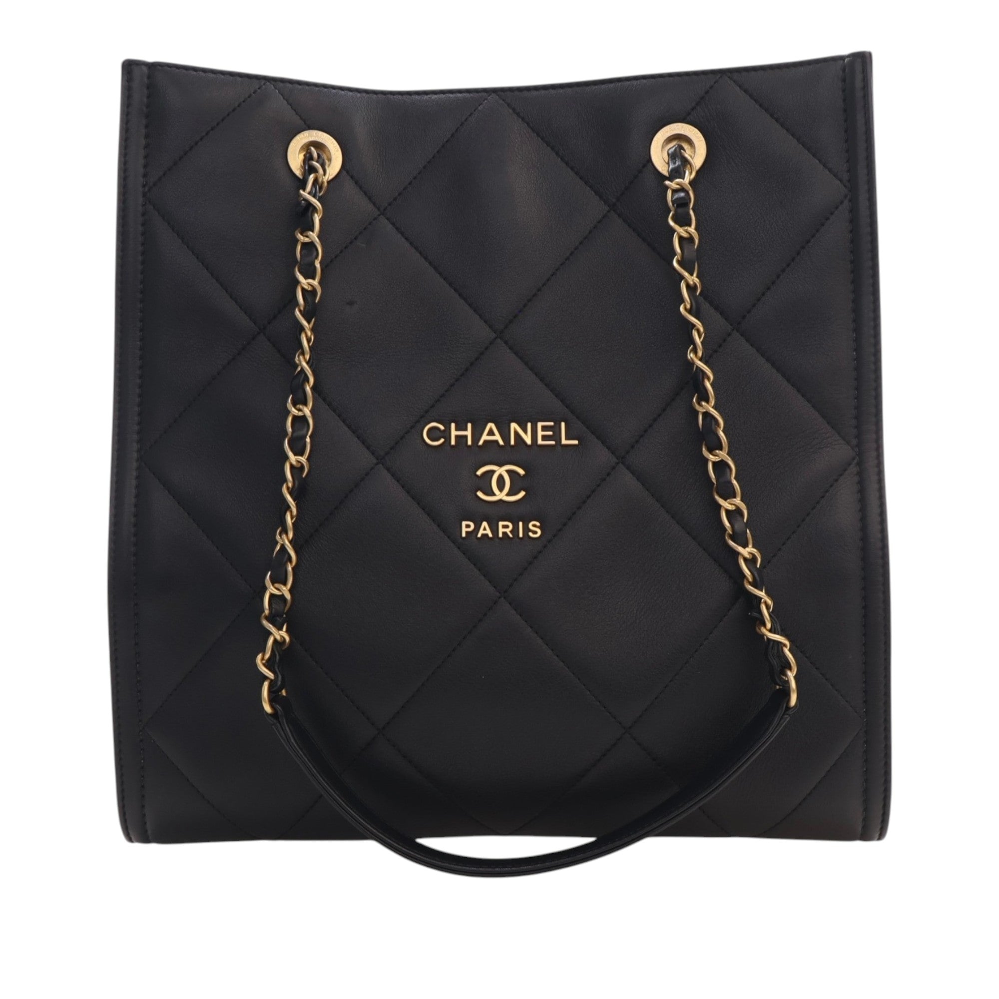 Chanel CC Quilted Lambskin Shopping Tote - image 1