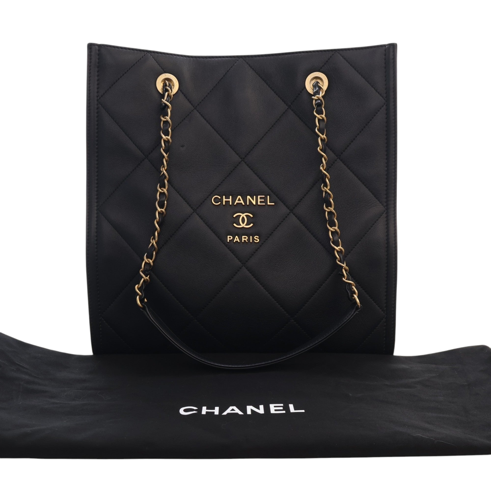 Chanel CC Quilted Lambskin Shopping Tote - image 15