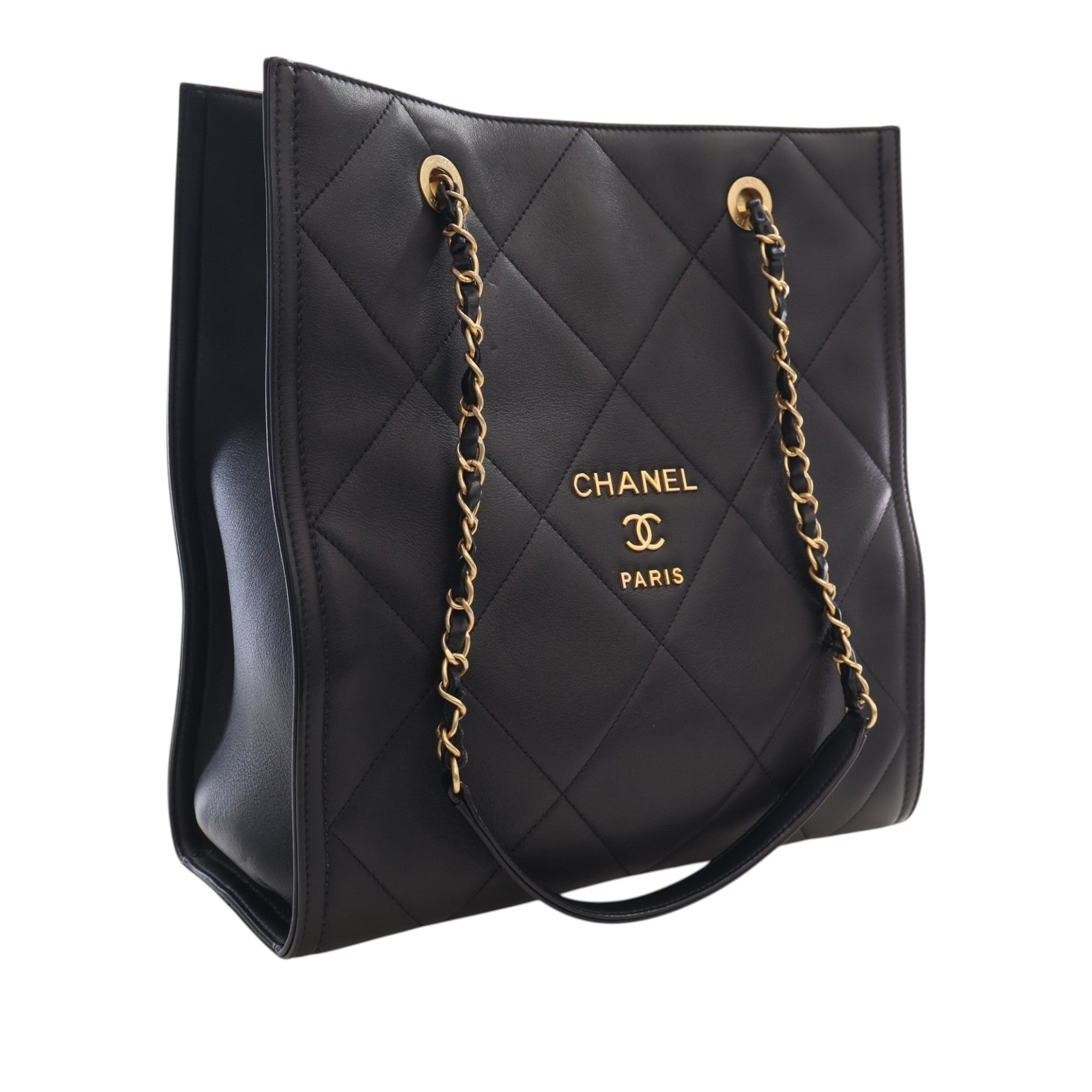 Chanel CC Quilted Lambskin Shopping Tote - image 2