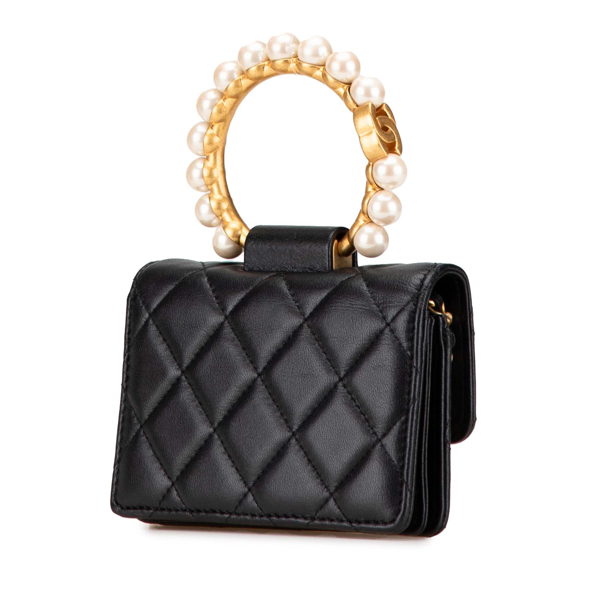 Chanel Quilted Lambskin Pearl Crown Clutch On Chain - image 2