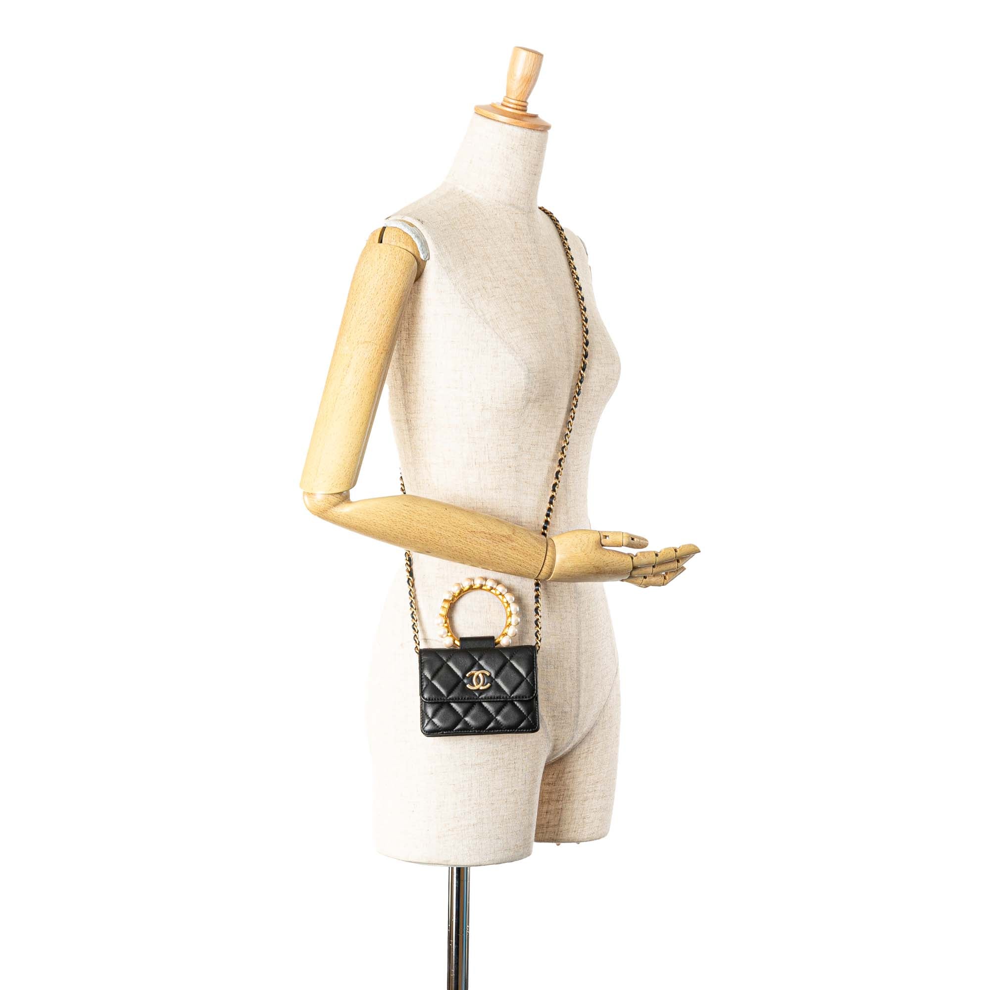 Chanel Quilted Lambskin Pearl Crown Clutch On Chain - image 9