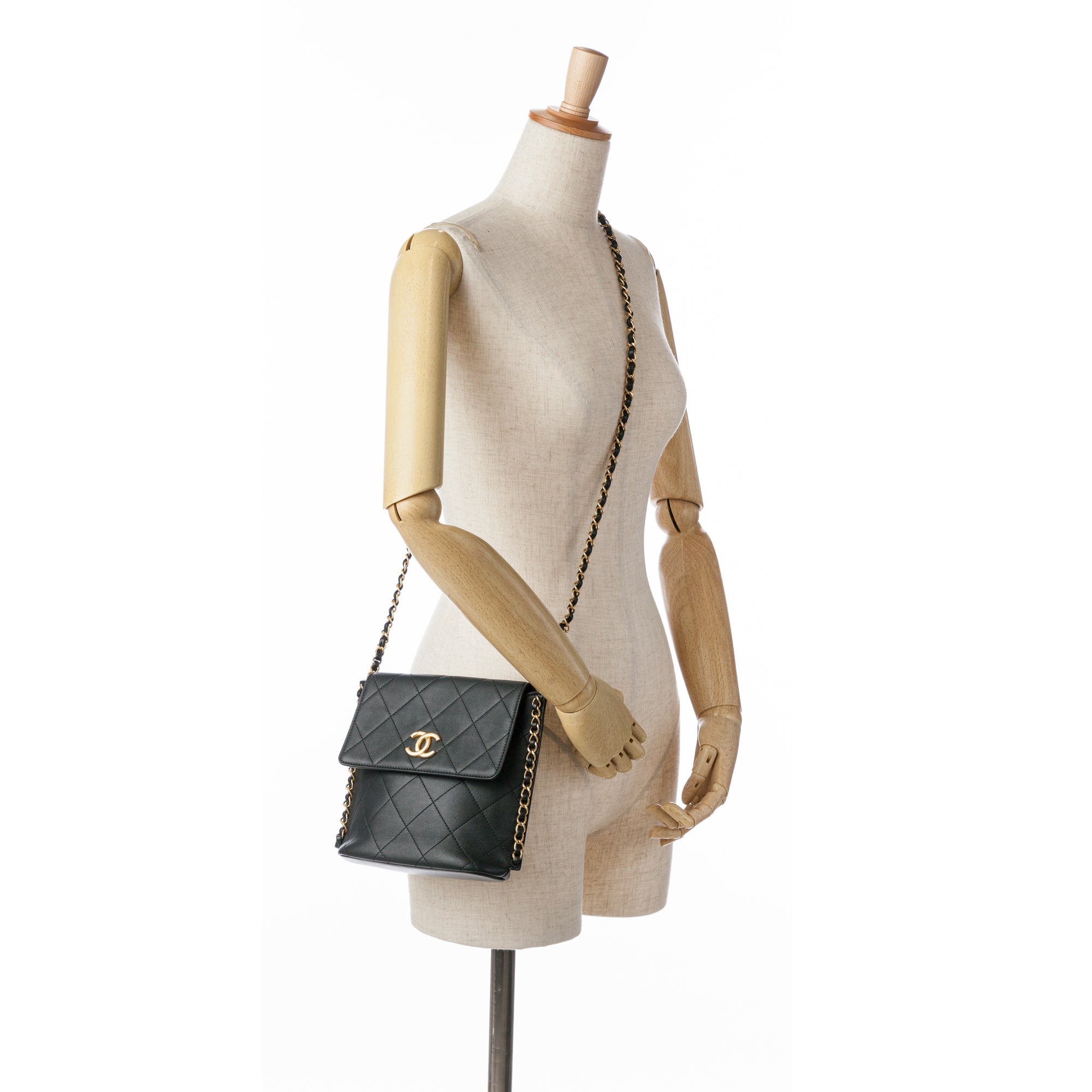 Chanel Small Quilted Calfskin Chain Hobo Flap - image 10