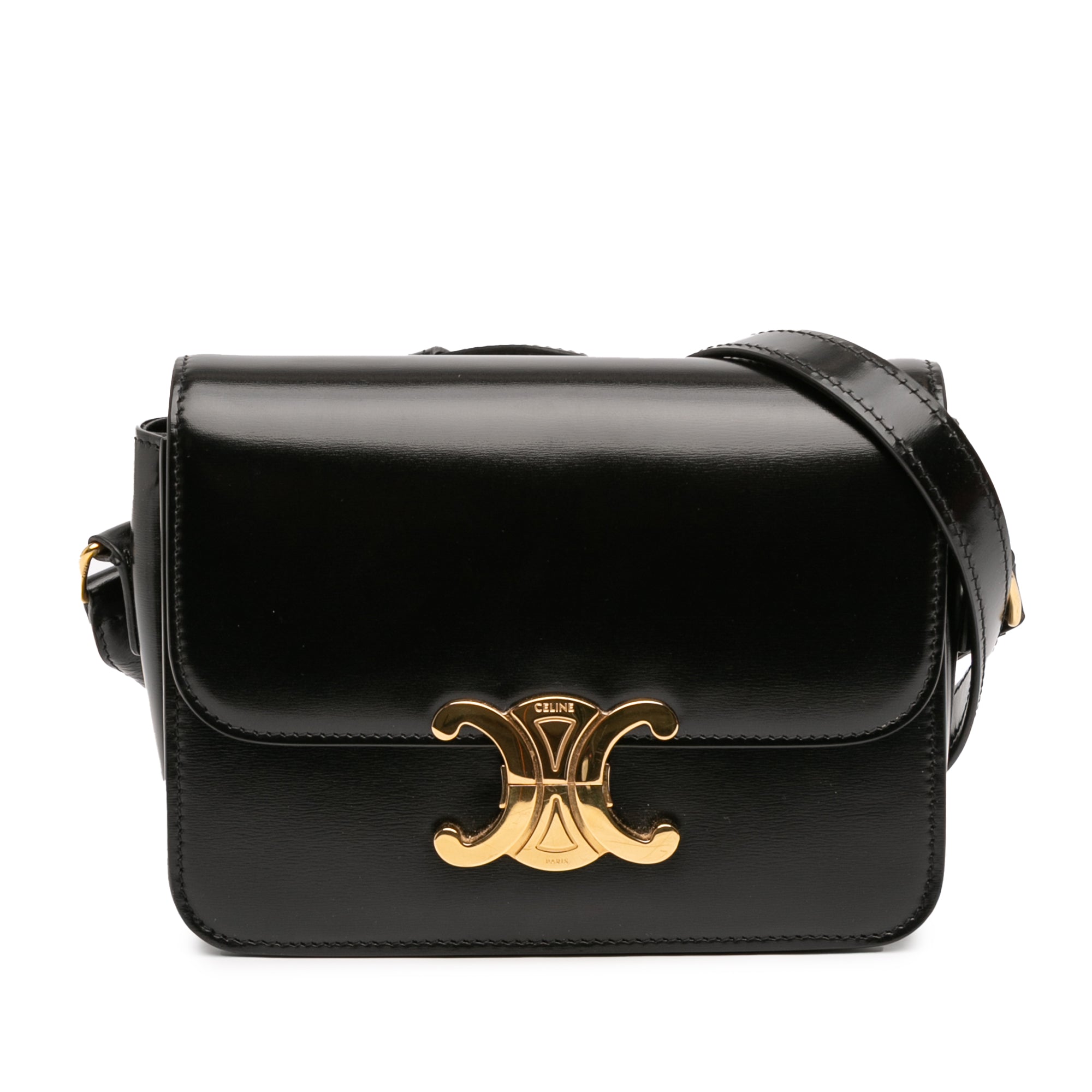 Celine Teen Shiny Calfskin Triomphe Crossbody - image 1