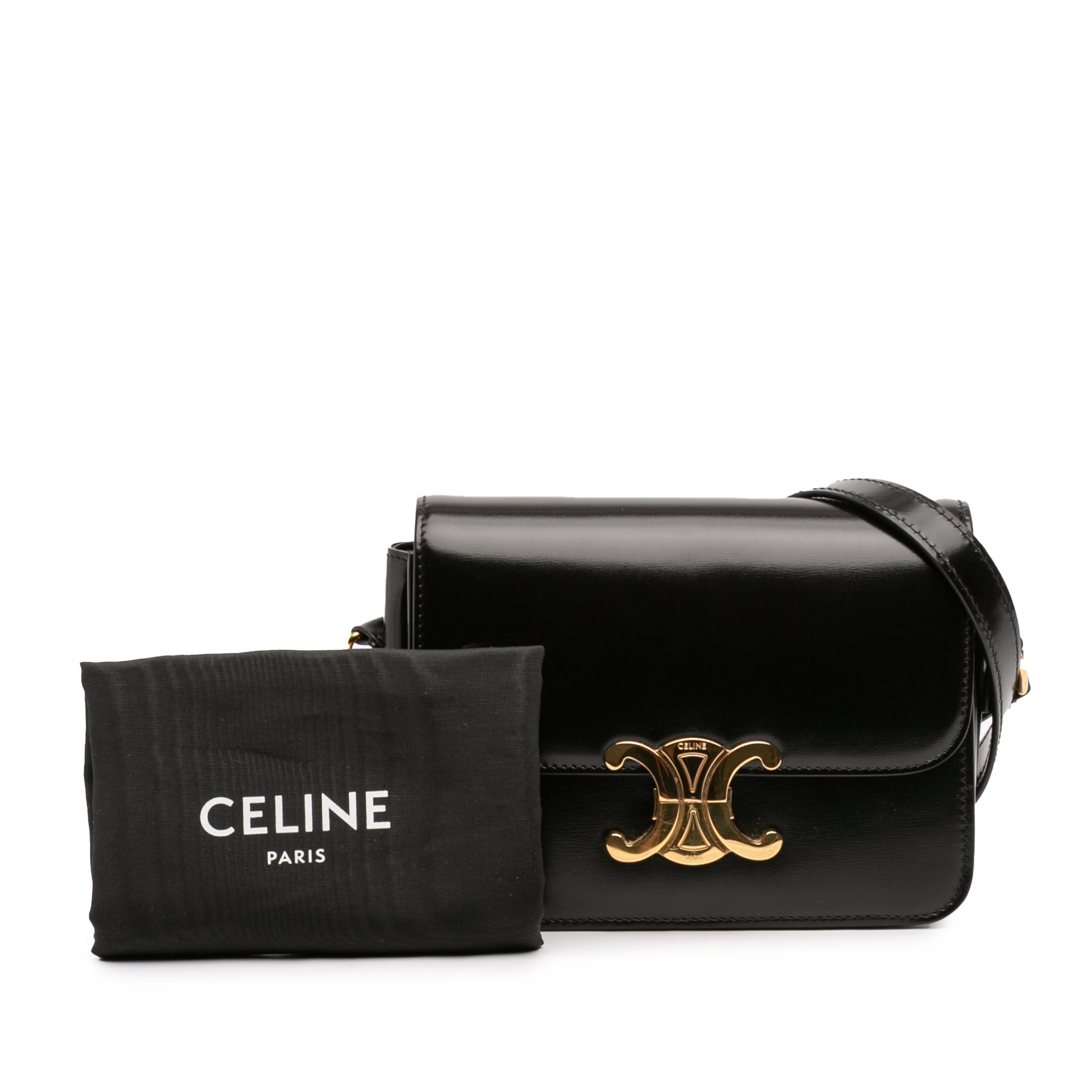 Celine Teen Shiny Calfskin Triomphe Crossbody - image 12