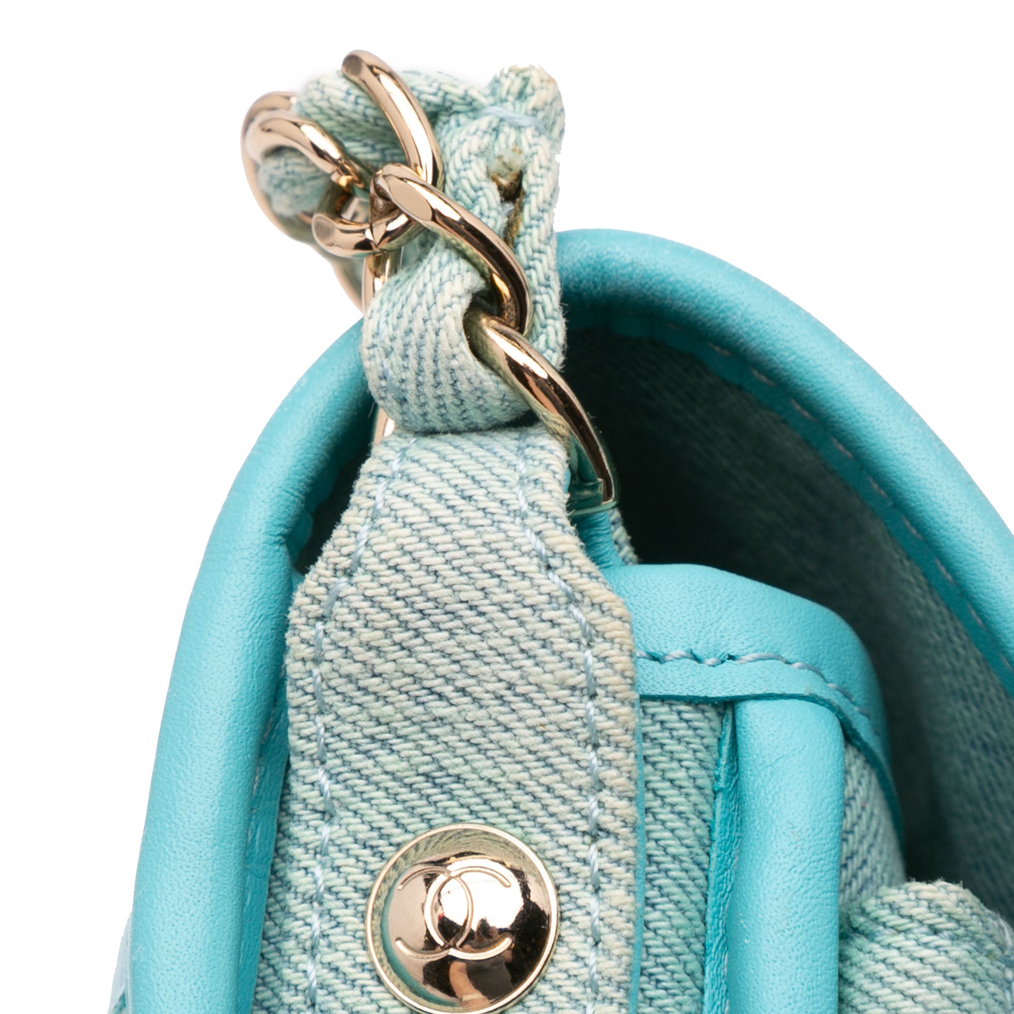Chanel Mini CC Quilted Denim Messenger Flap - image 9