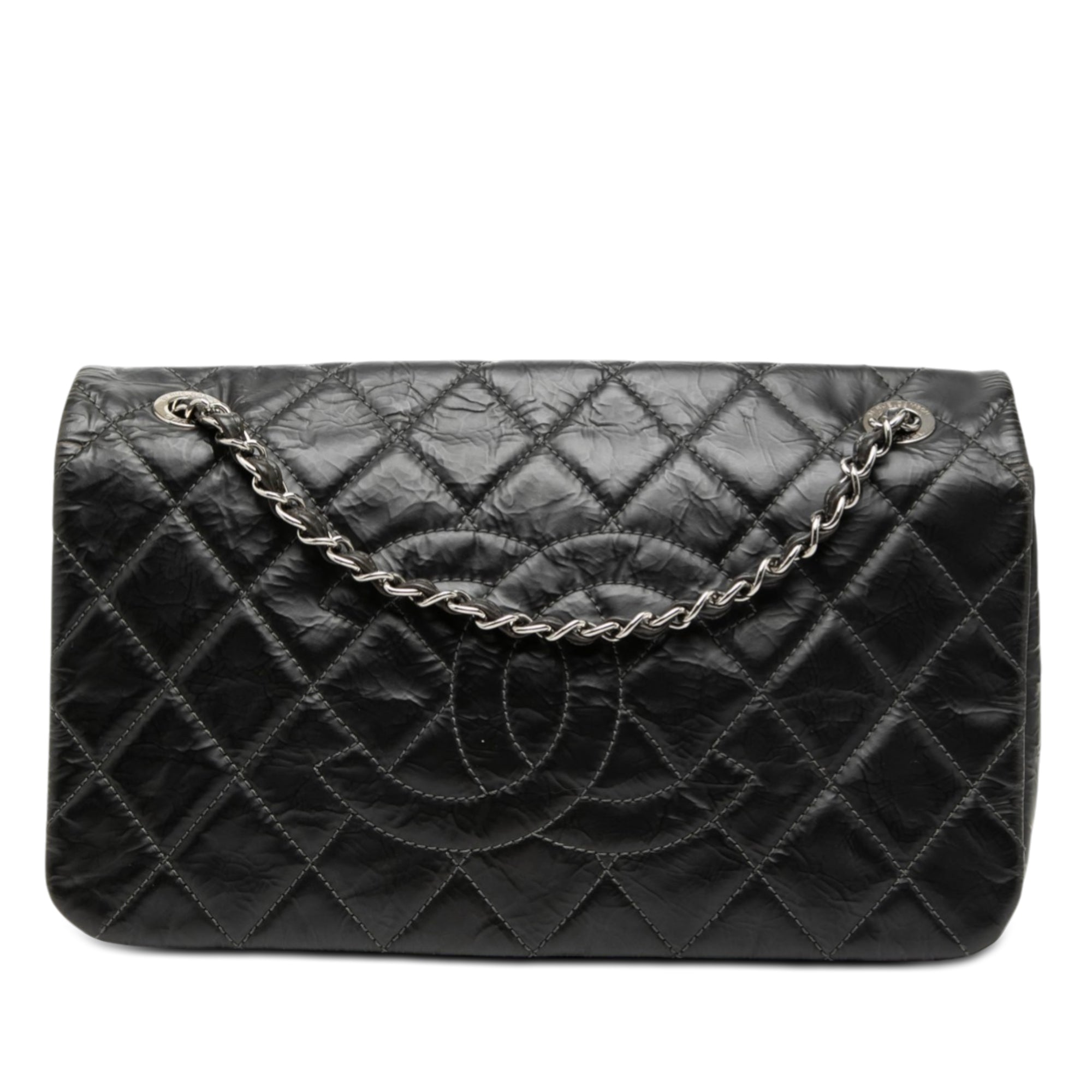 Chanel CC Glazed Quilted Calfskin Single Flap - image 1