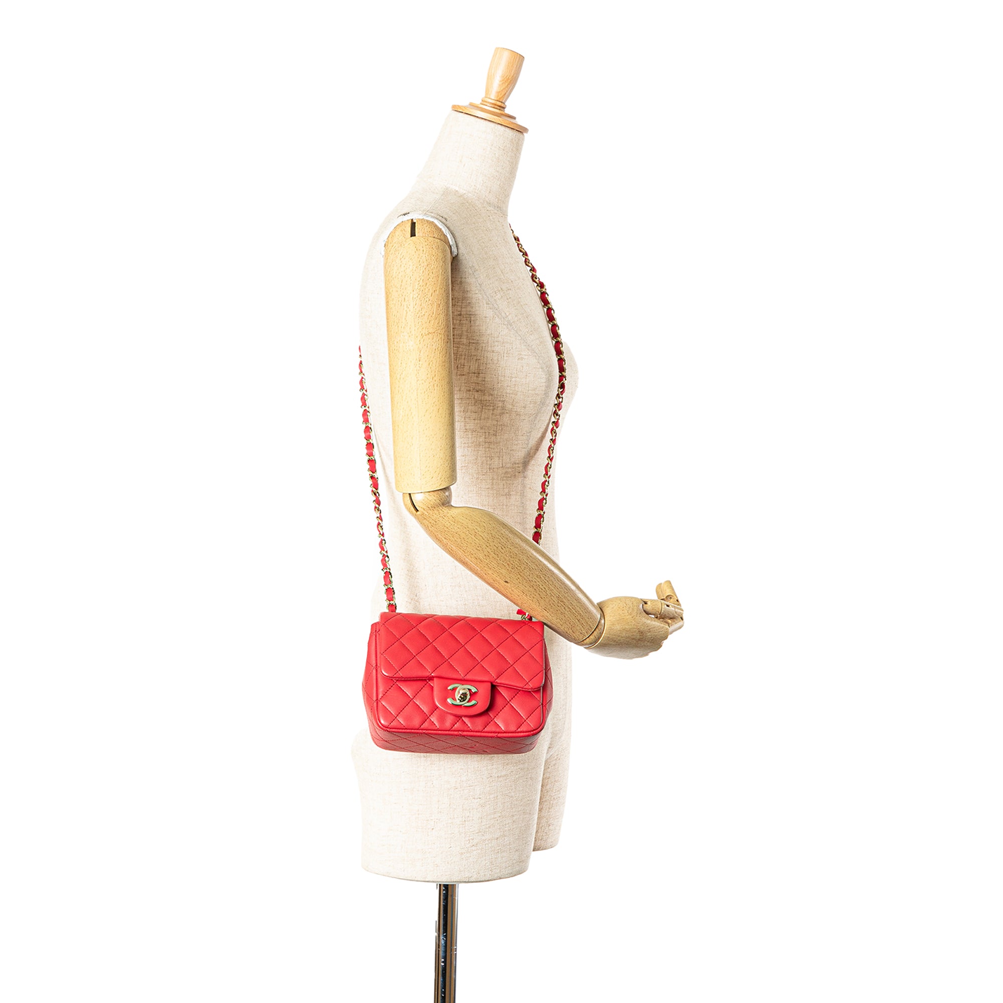 Chanel Mini Square Classic Lambskin Single Flap - image 7