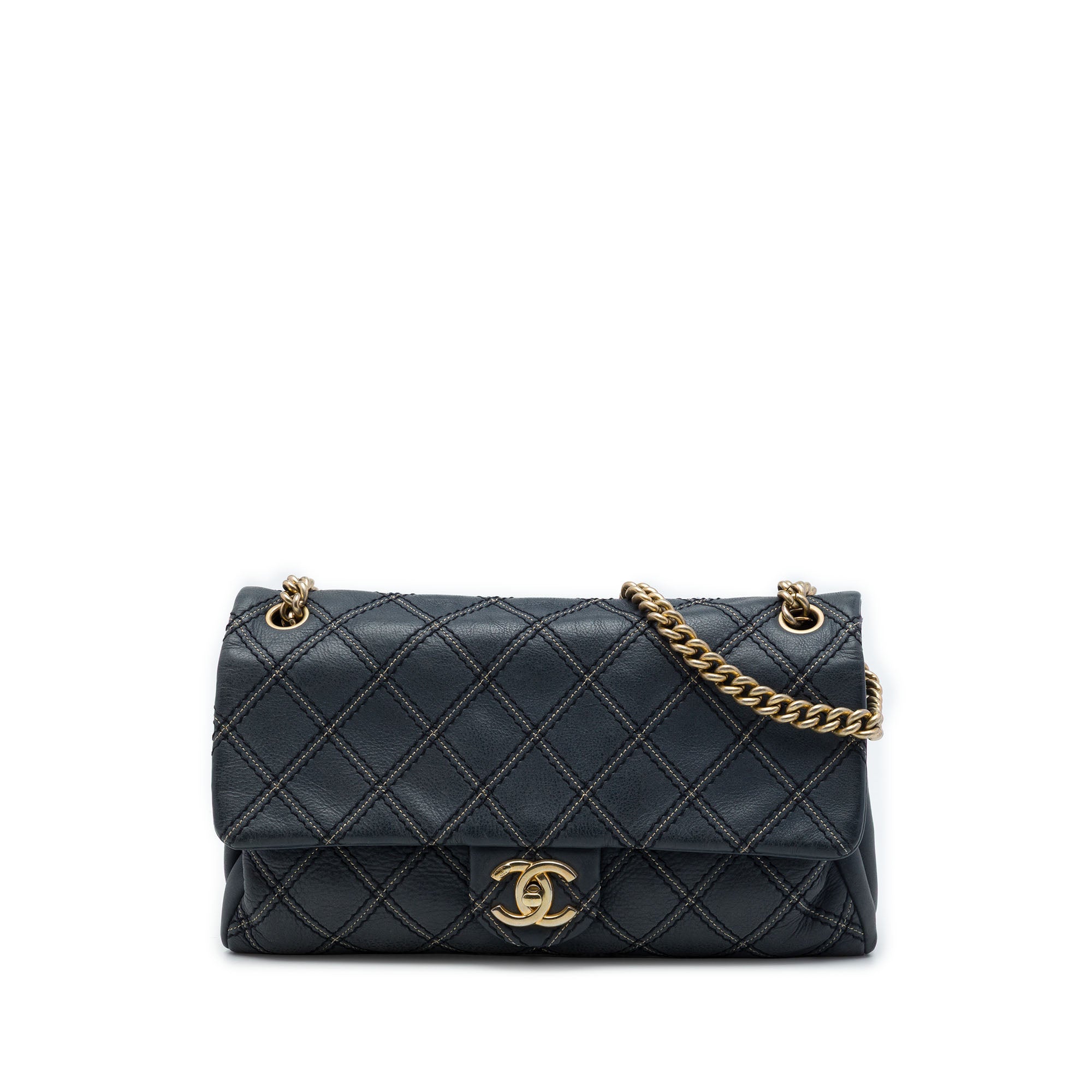 Chanel Jumbo Quilted Iridescent Calfskin Triple Stitched Flap - image 1