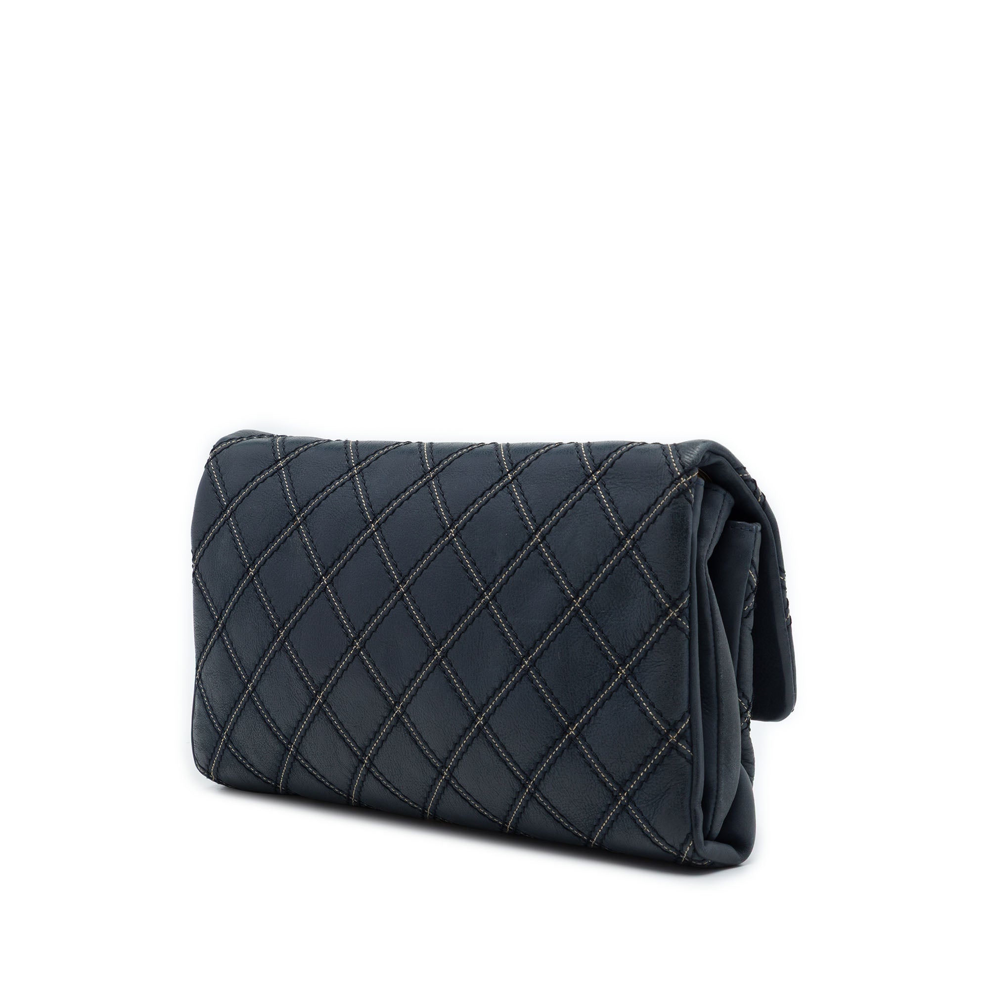 Chanel Jumbo Quilted Iridescent Calfskin Triple Stitched Flap - image 2